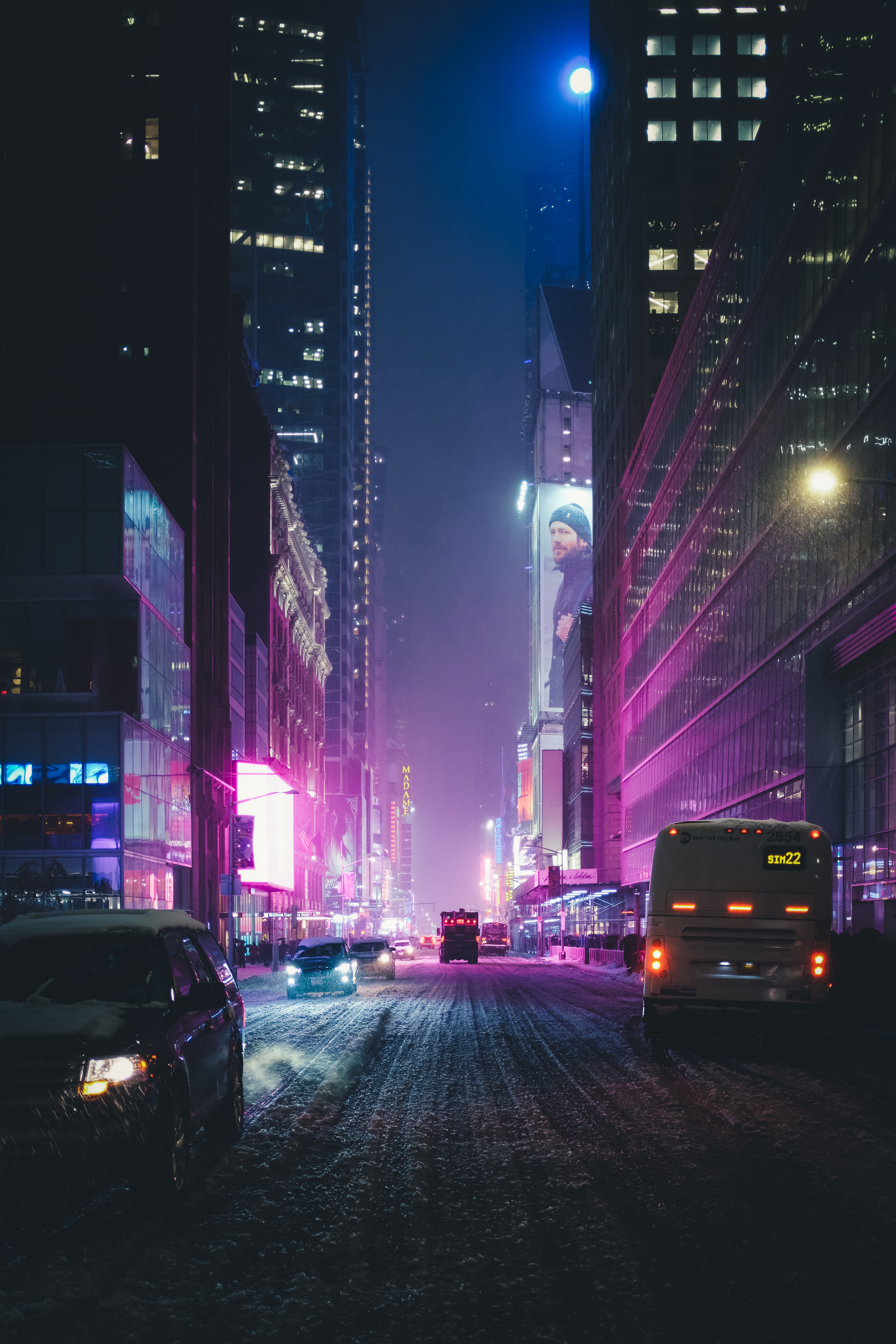 118320 descargar imagen luces de la ciudad, nueva york, ciudades, rascacielos, tráfico, movimiento, ciudad de noche, ciudad nocturna, ee uu, estados unidos, calle: fondos de pantalla y protectores de pantalla gratis
