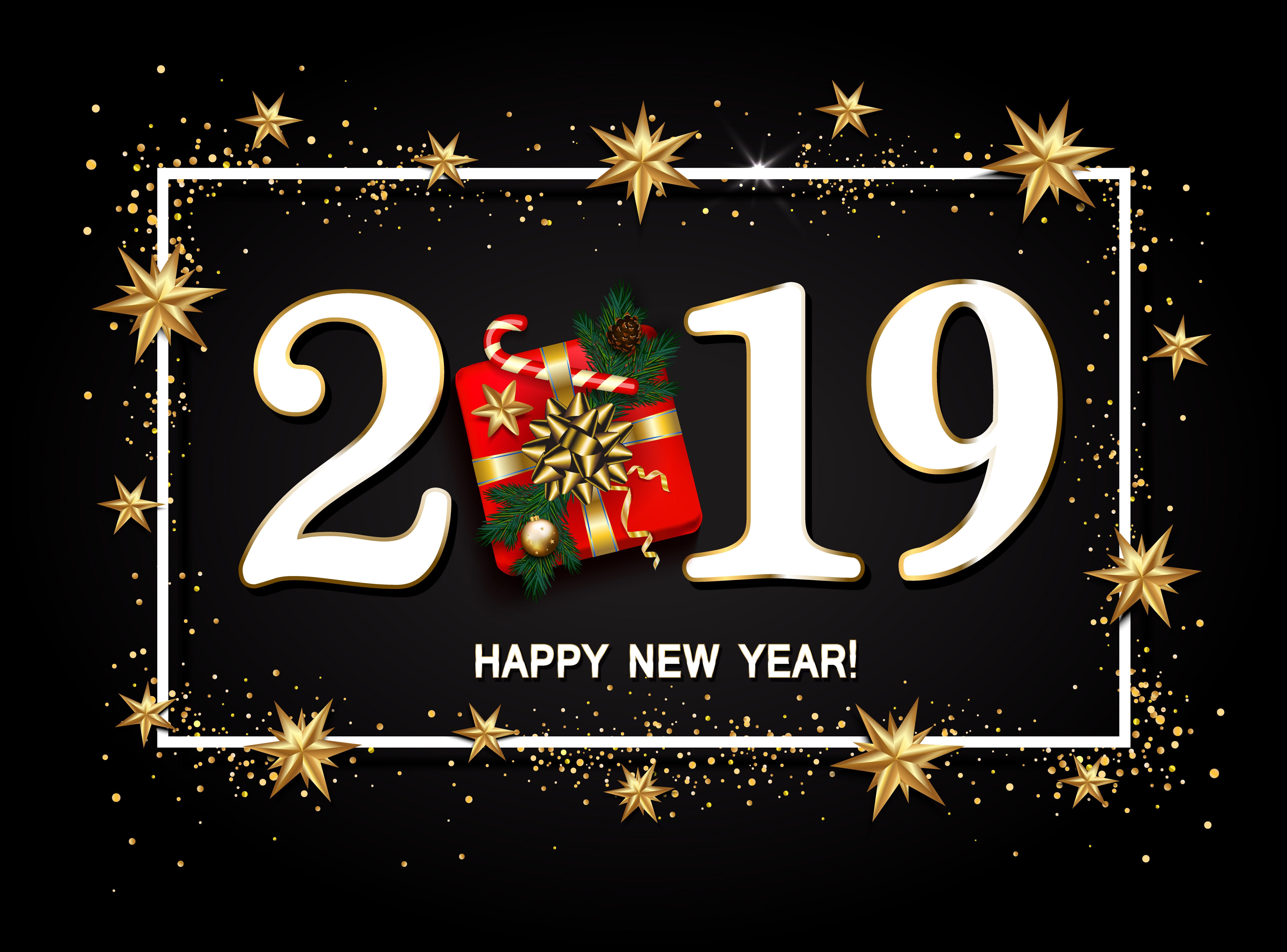 holiday, new year 2019, gift, happy new year