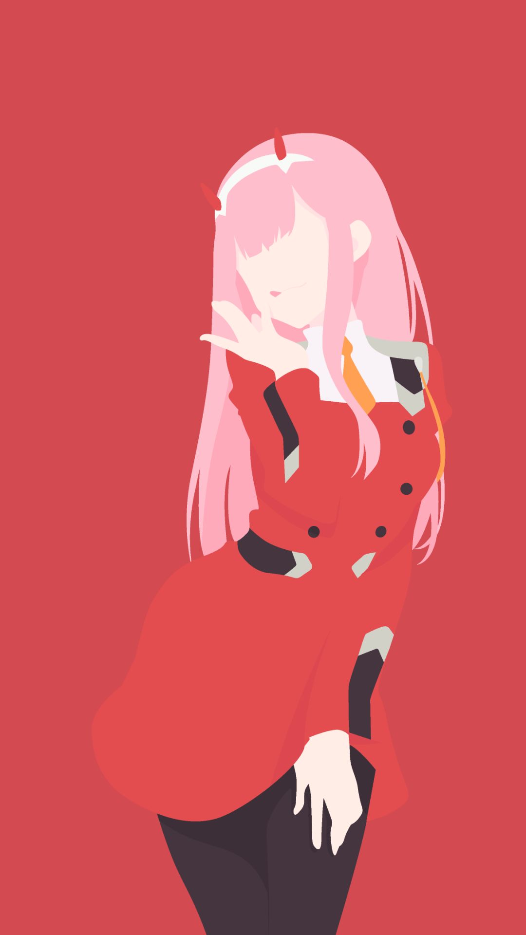 Download mobile wallpaper Anime, Pink Hair, Long Hair, Minimalist, Darling In The Franxx, Zero Two (Darling In The Franxx) for free.