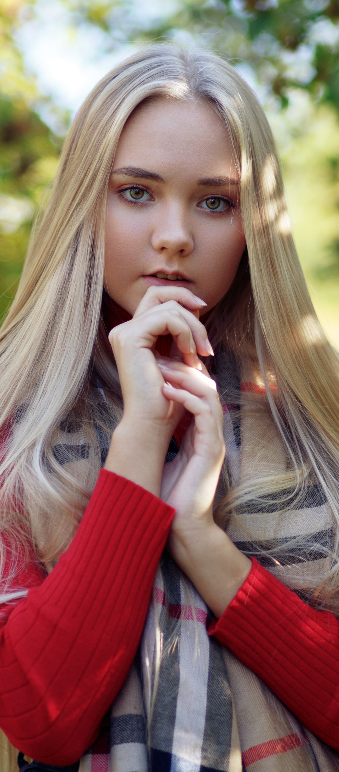 Download mobile wallpaper Blonde, Model, Women, Long Hair, Depth Of Field for free.