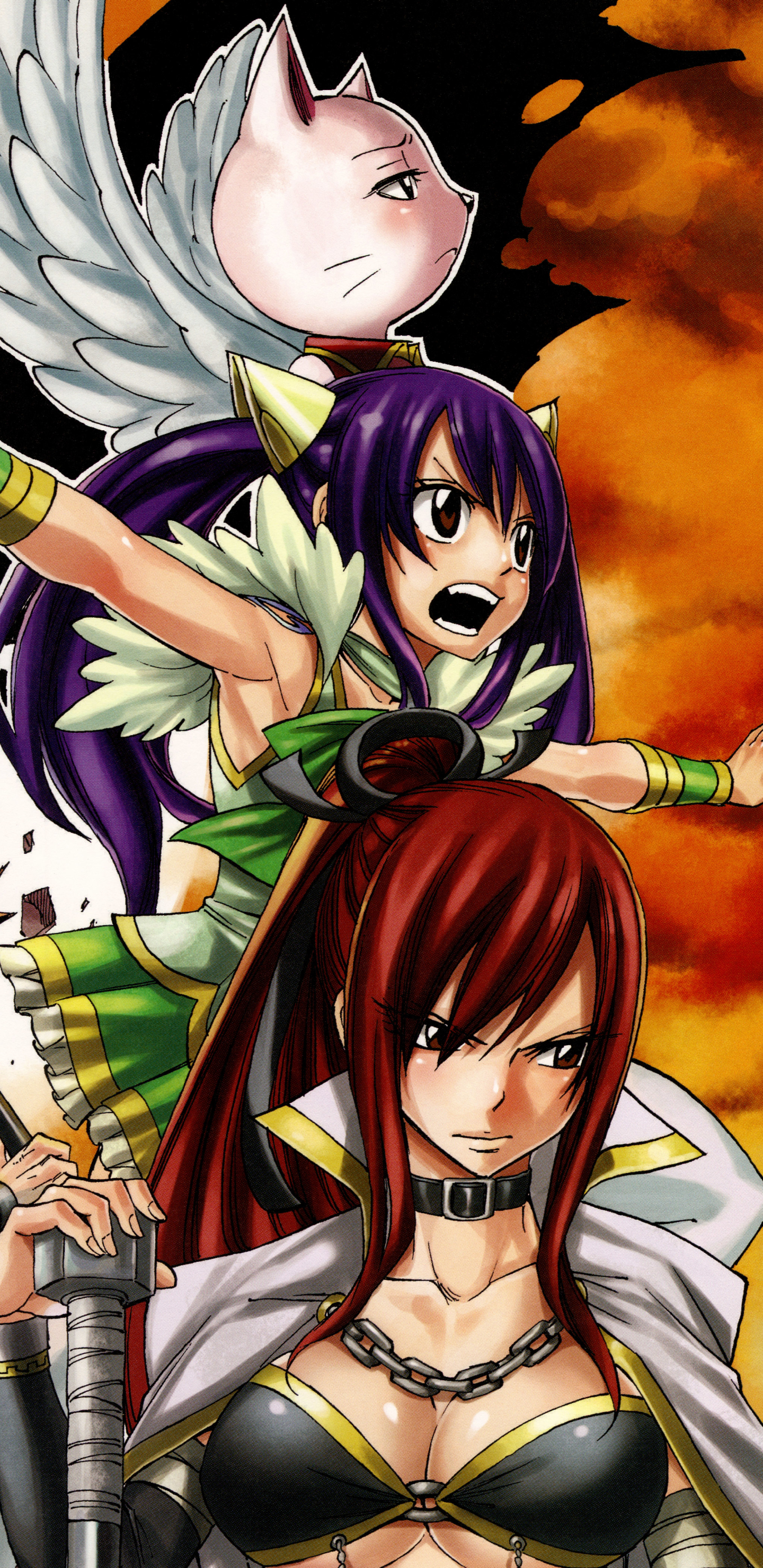 Download mobile wallpaper Anime, Fairy Tail, Erza Scarlet, Charles (Fairy Tail), Wendy Marvell for free.
