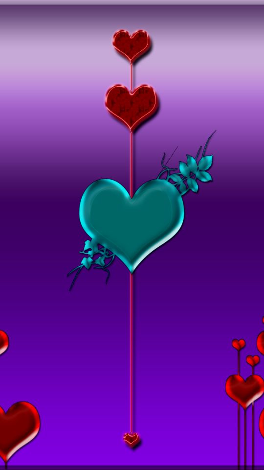 無料モバイル壁紙紫の, 芸術的, 心臓をダウンロードします。