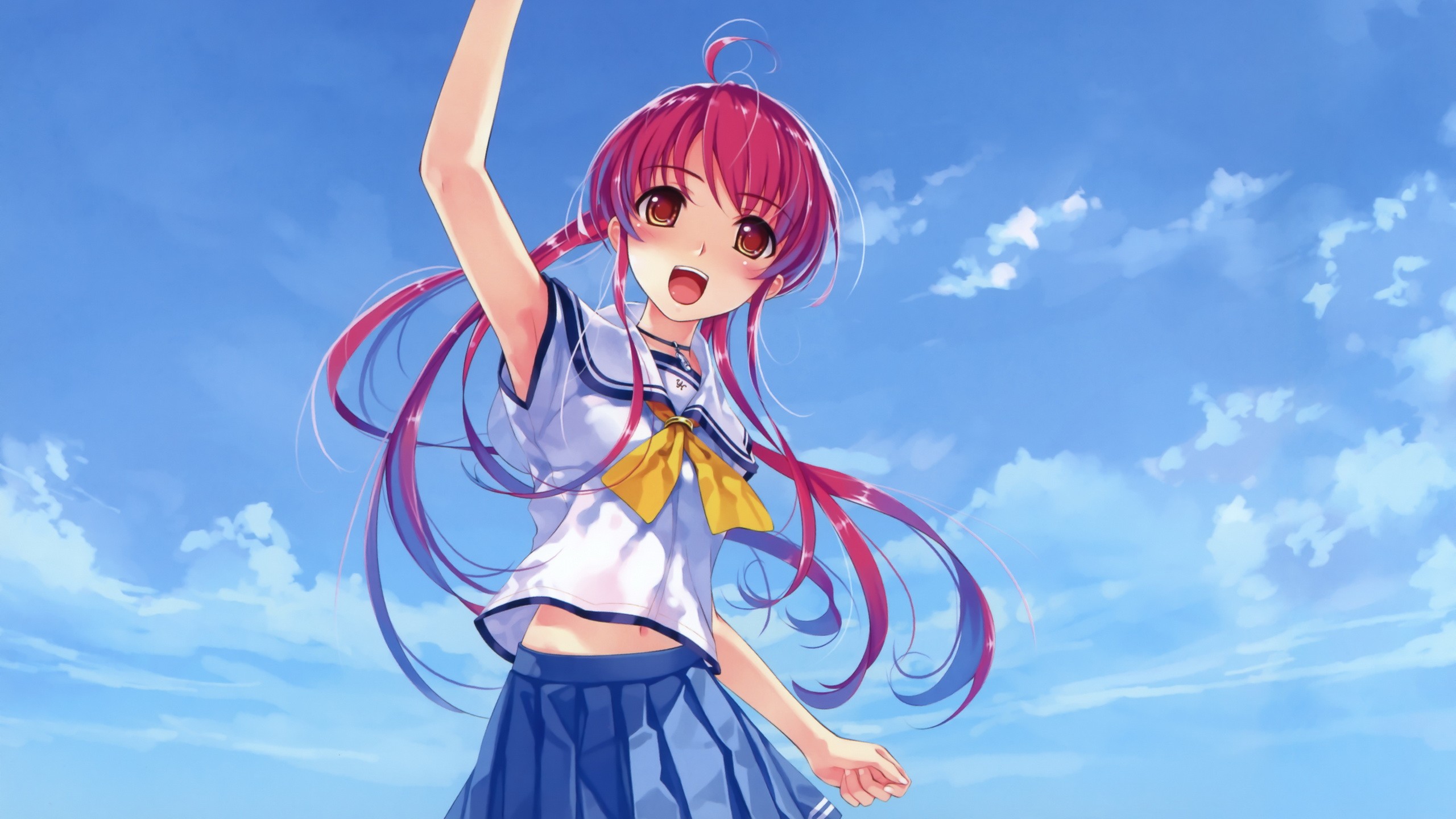 Laden Sie das Animes, Tiefblauer Himmel Und Reinweiße Flügel, Tomoka Miyamae-Bild kostenlos auf Ihren PC-Desktop herunter