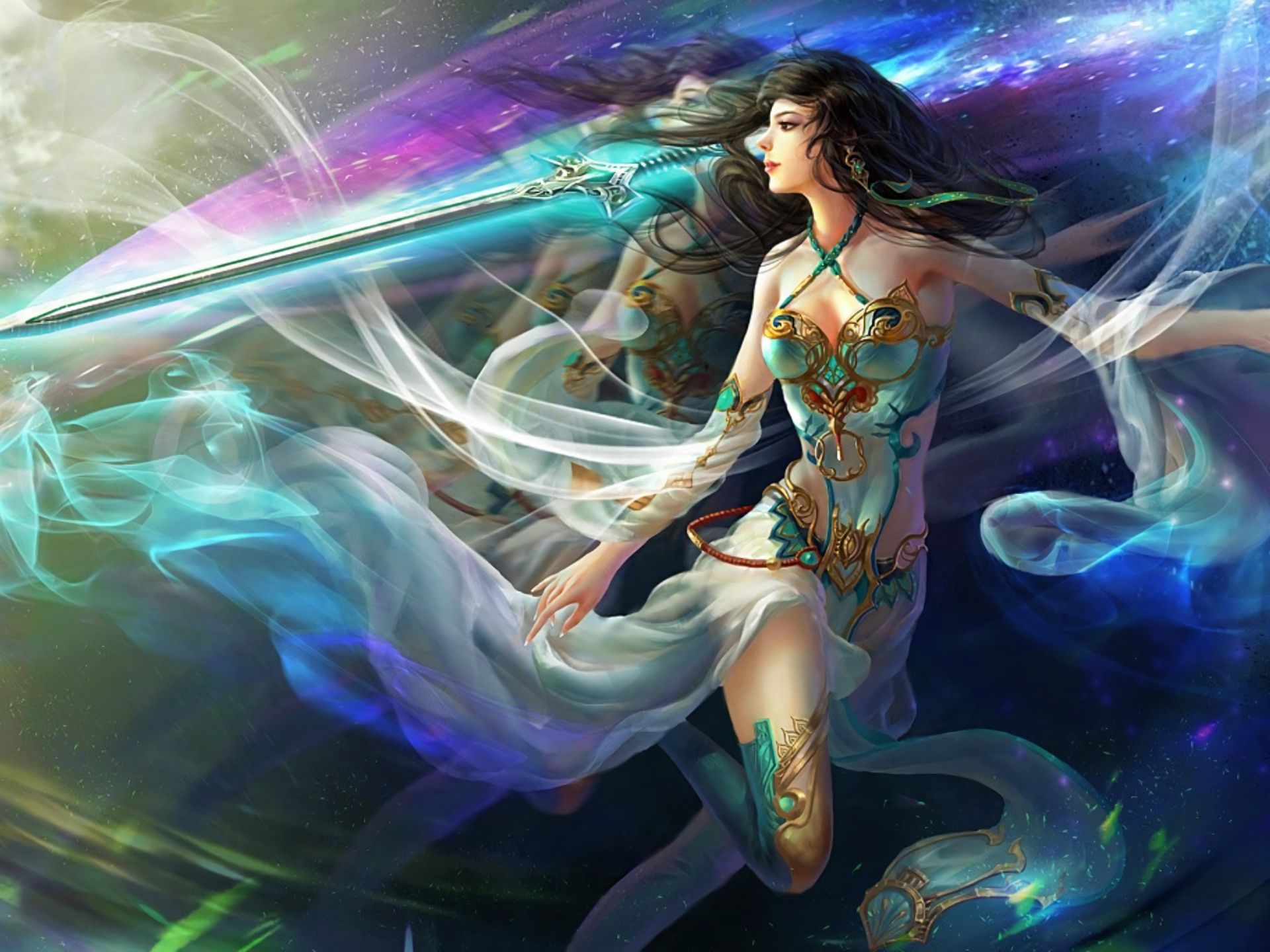 Download mobile wallpaper Fantasy, Warrior, Sword, Women Warrior for free.