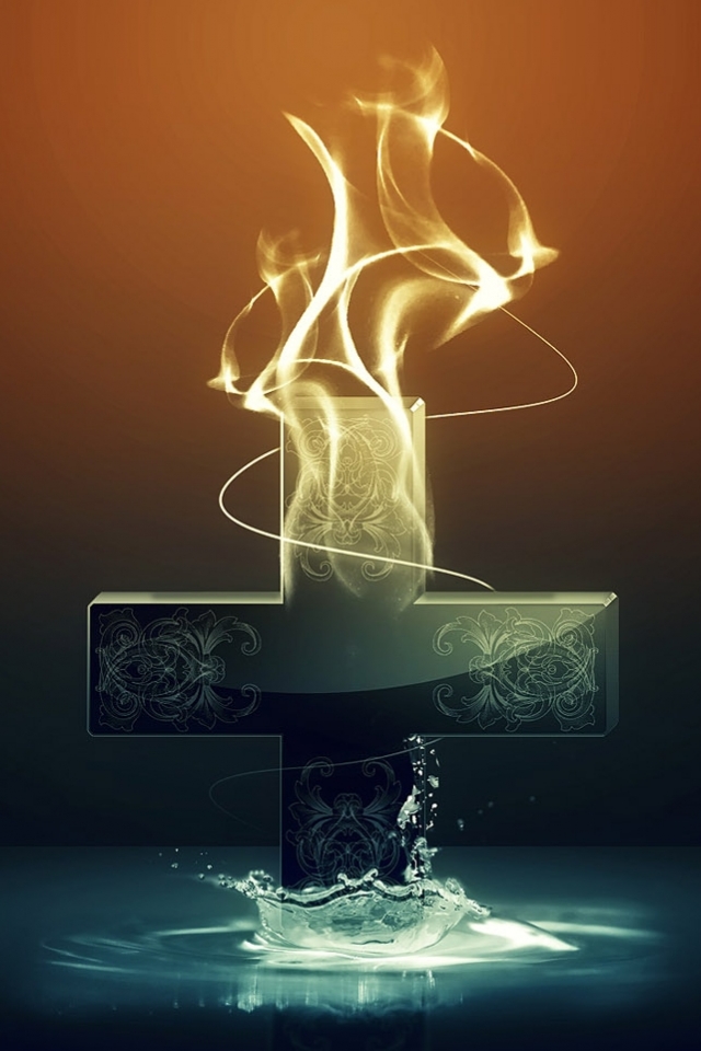 Download mobile wallpaper Water, Cross, Religious for free.