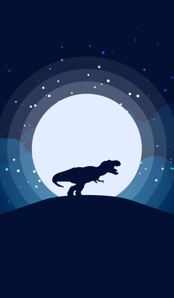 Download mobile wallpaper Night, Moon, Dinosaurs, Animal, Dinosaur, Tyrannosaurus Rex for free.