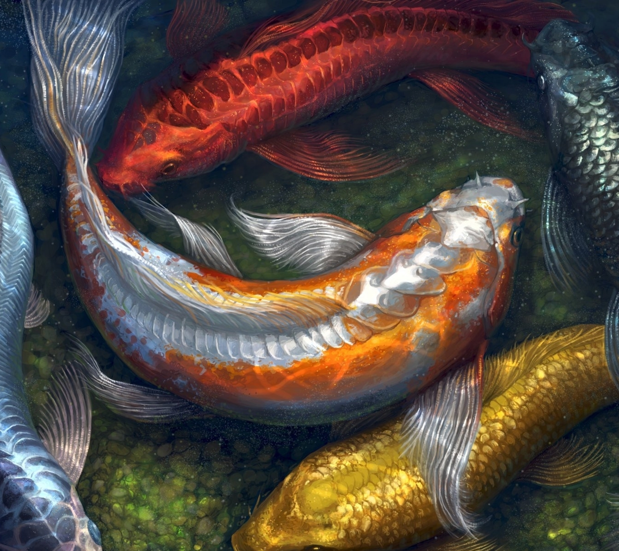 Download mobile wallpaper Fishes, Animal, Koi for free.