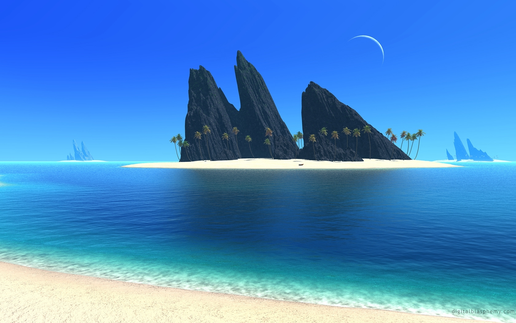Laden Sie das Sea, Landschaft, Strand, Fantasie-Bild kostenlos auf Ihren PC-Desktop herunter