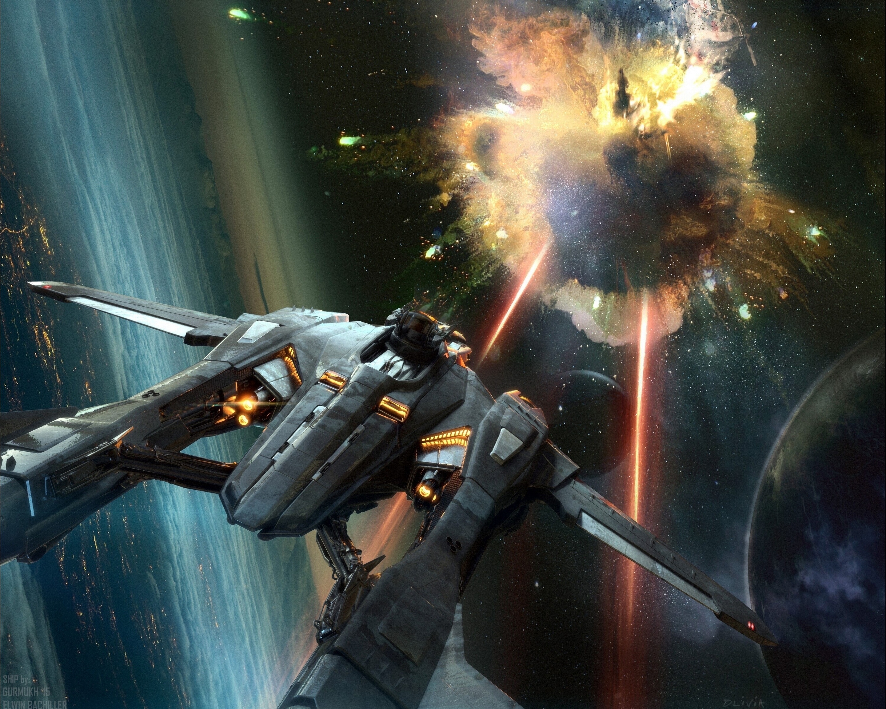 Download mobile wallpaper Space, Explosion, Spaceship, Video Game, Star Citizen for free.