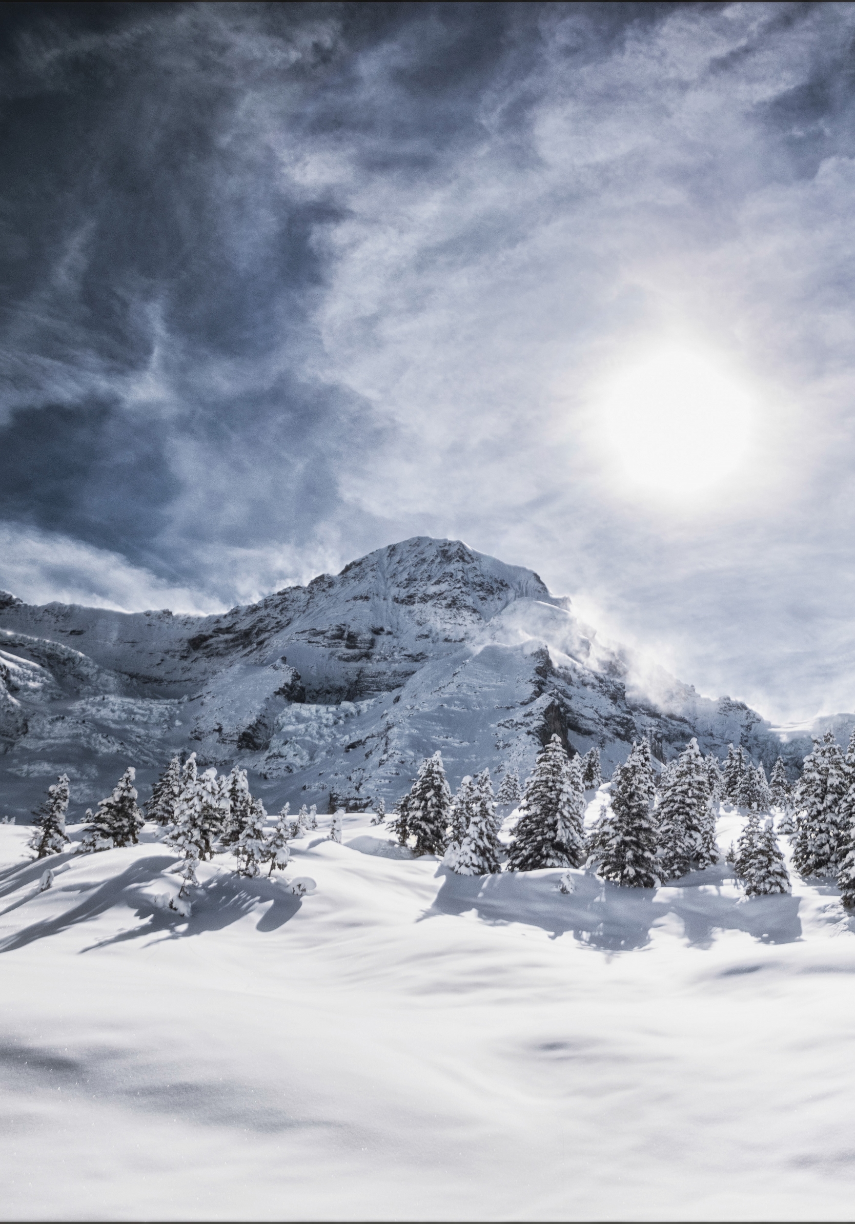 Download mobile wallpaper Winter, Sky, Snow, Mountain, Alps, Earth for free.