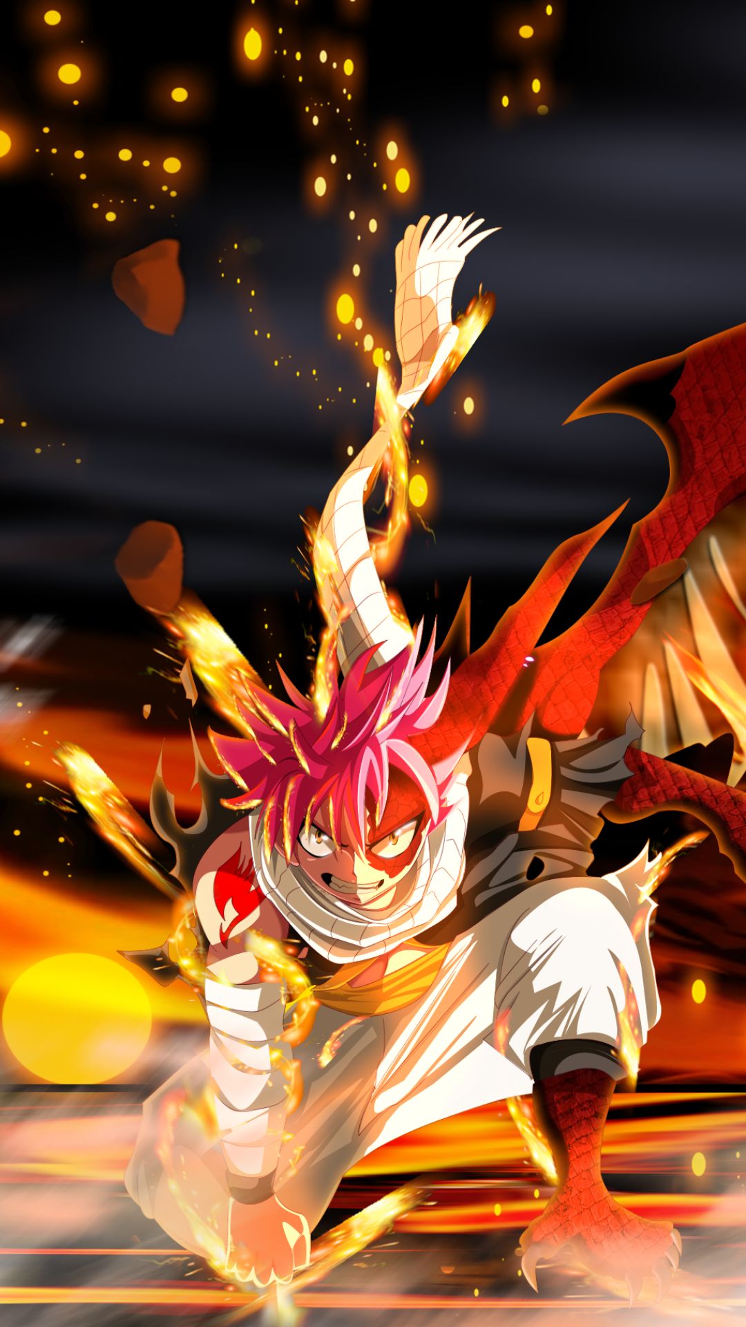 Download mobile wallpaper Anime, Fire, Scarf, Fairy Tail, Natsu Dragneel for free.