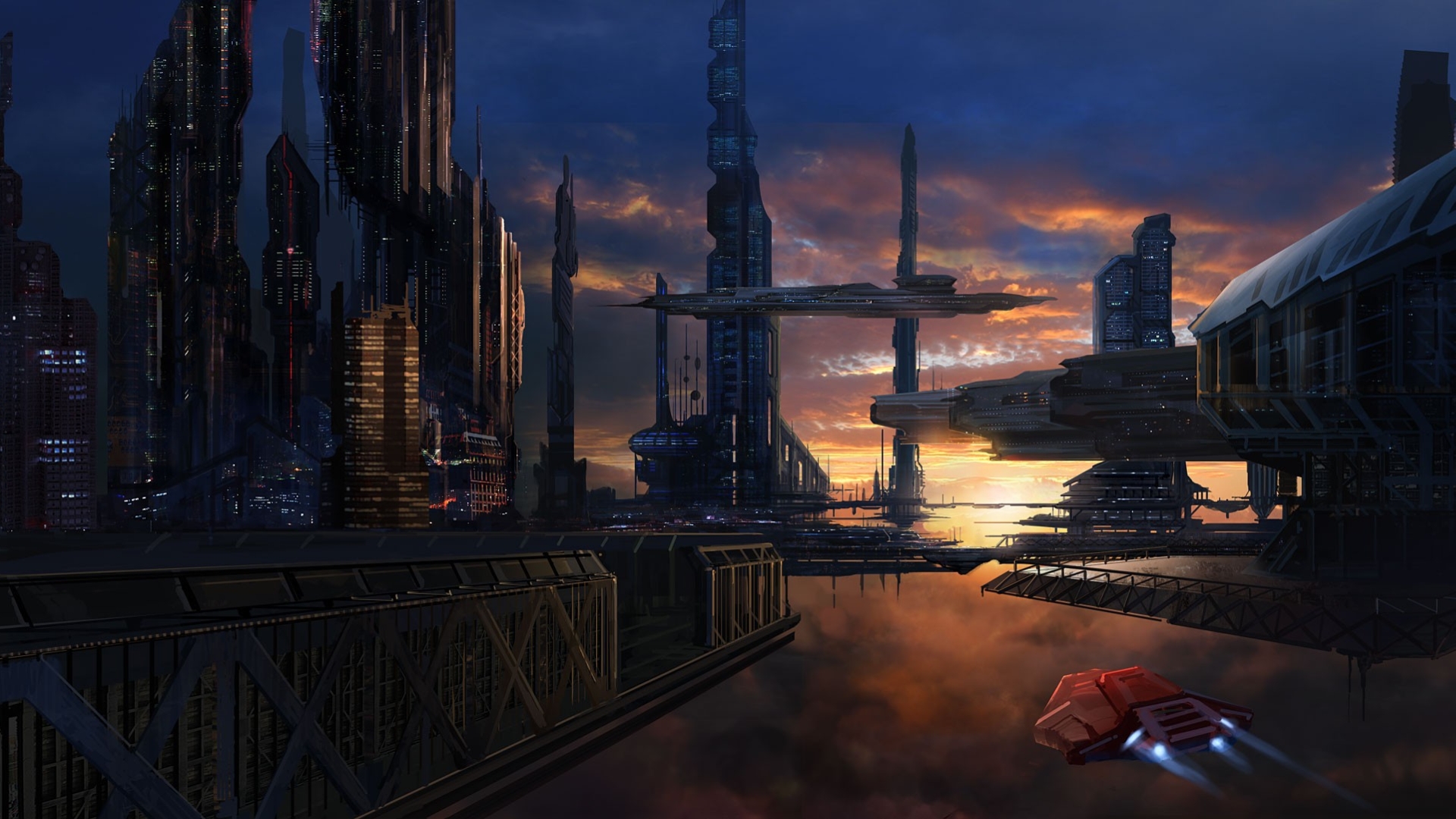 Free download wallpaper City, Sci Fi on your PC desktop