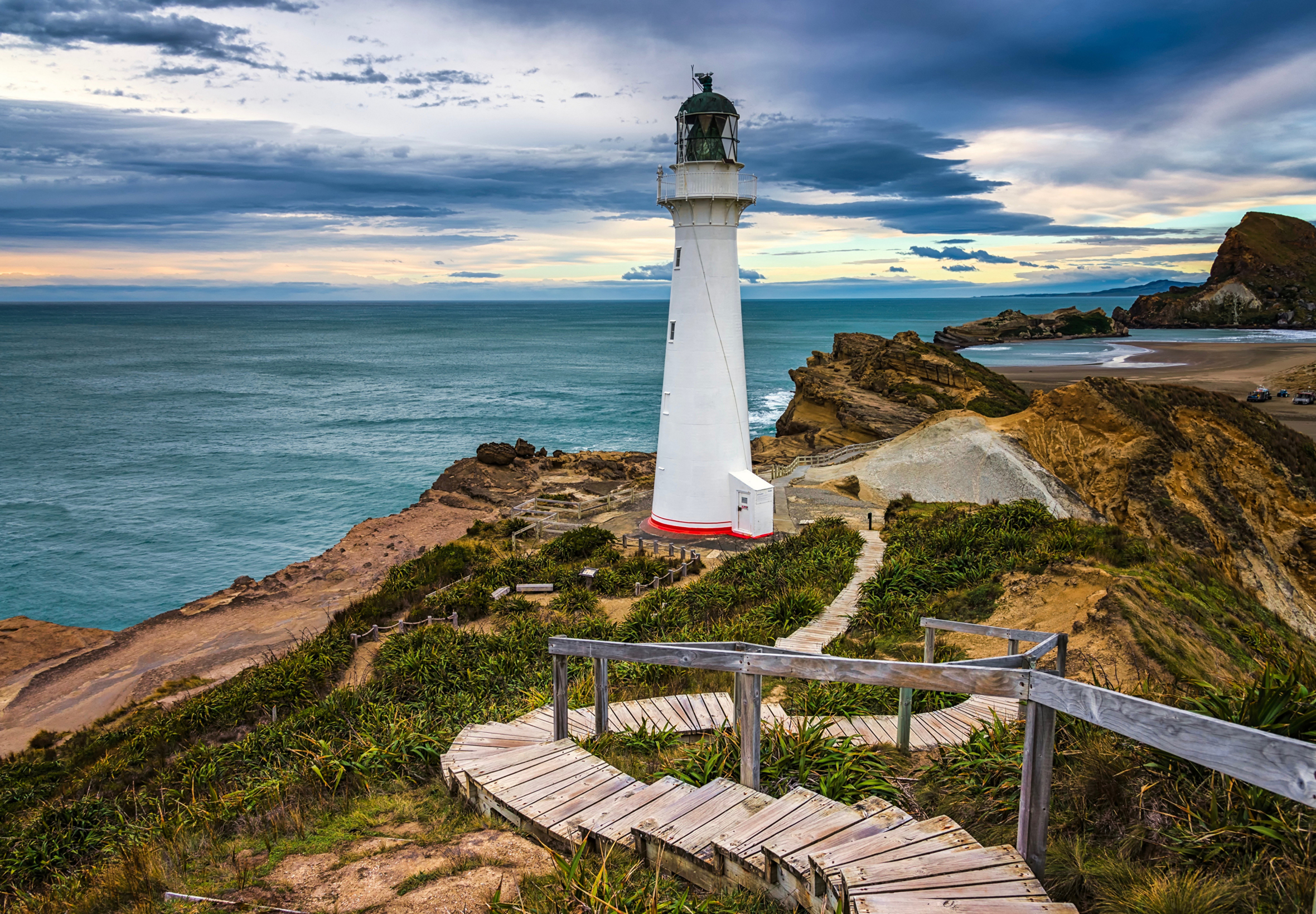 Free download wallpaper New Zealand, Lighthouse, Man Made on your PC desktop