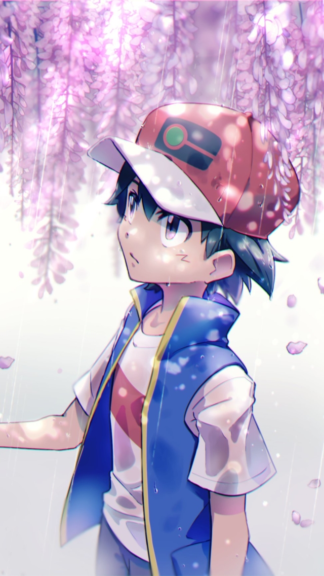 Download mobile wallpaper Anime, Cap, Pokémon, Cherry Blossom, Black Hair, Ash Ketchum for free.