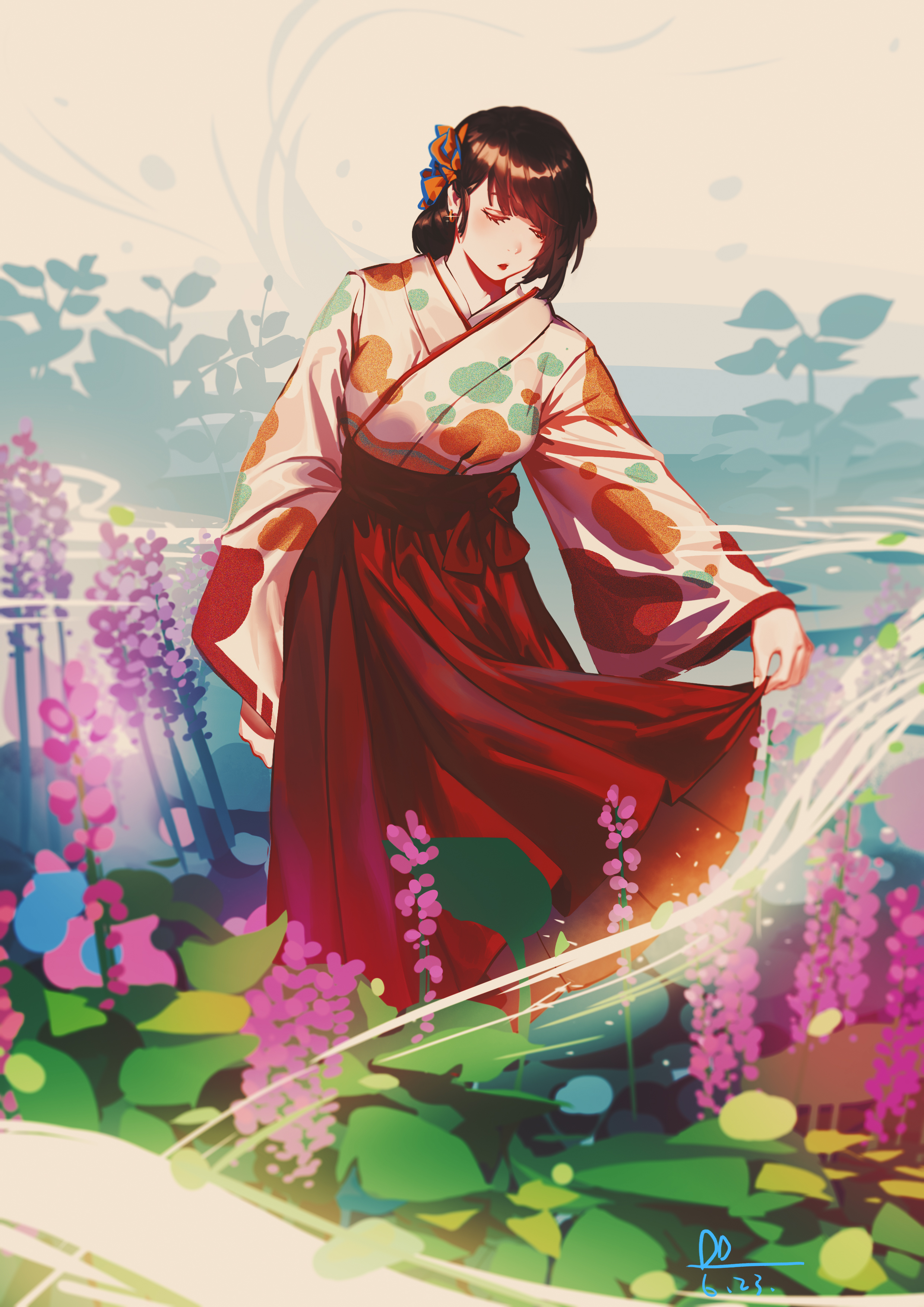 Free download wallpaper Art, Opinion, Sight, Girl, Kimono, Japan, Anime on your PC desktop