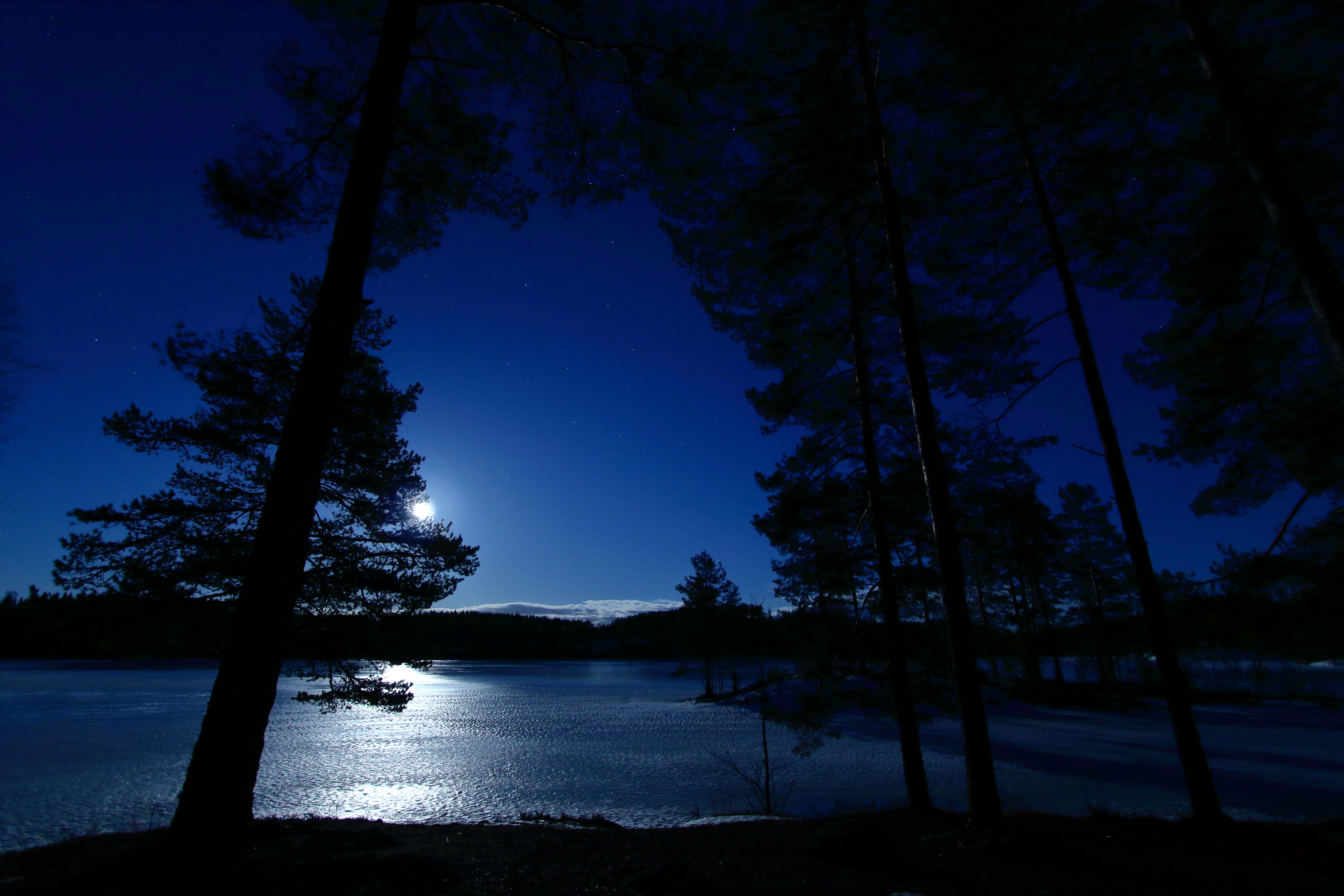 73126 Hintergrundbild herunterladen norwegen, natur, bäume, sky, übernachtung, see, dahl, distanz - Bildschirmschoner und Bilder kostenlos