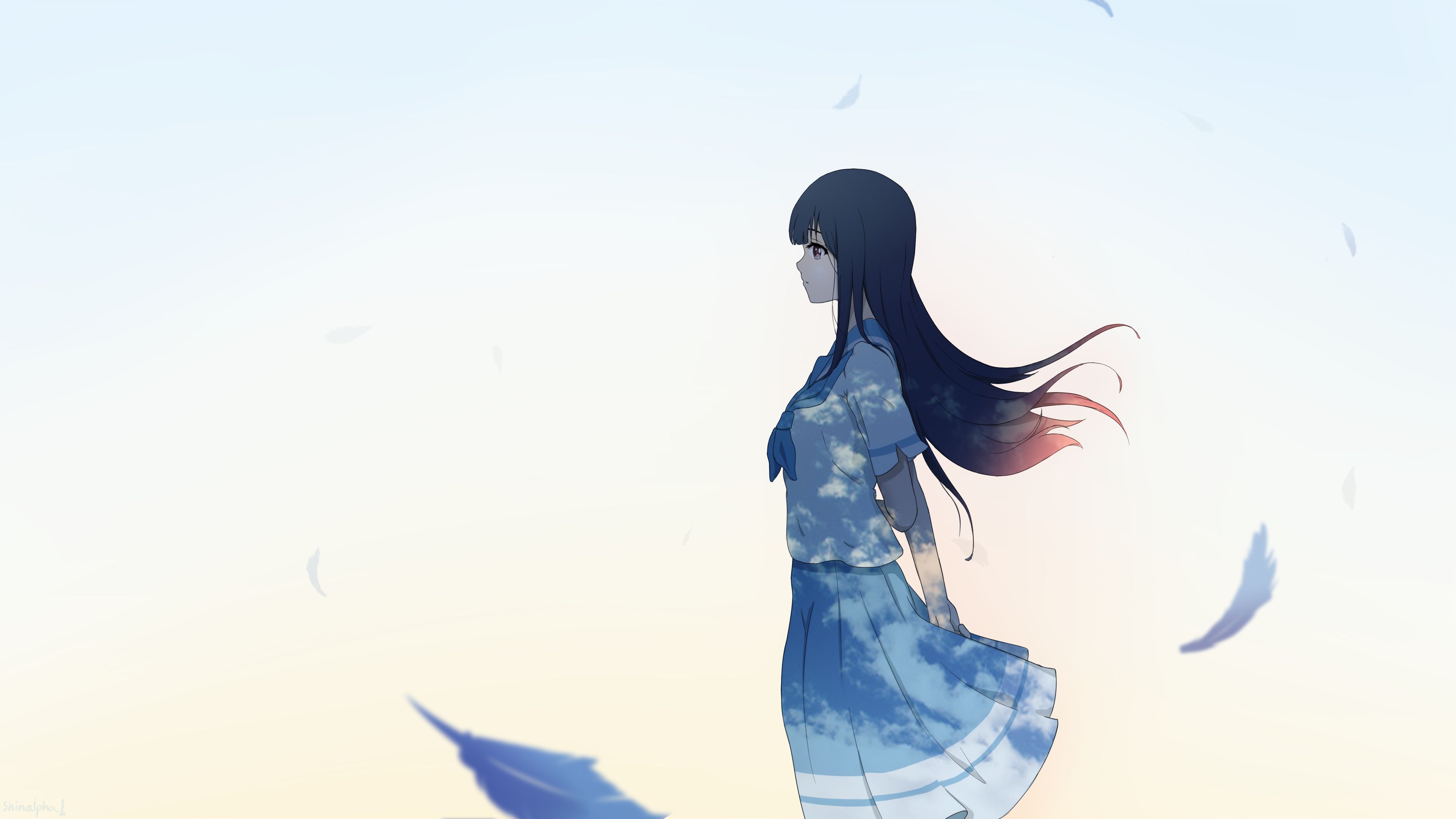 anime, liz and the blue bird, blue hair, long hair, mizore yoroizuka, school uniform