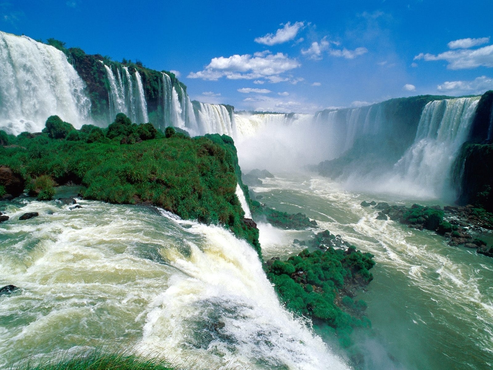 nature, iguazu falls, earth, vegetation, water, waterfall, waterfalls