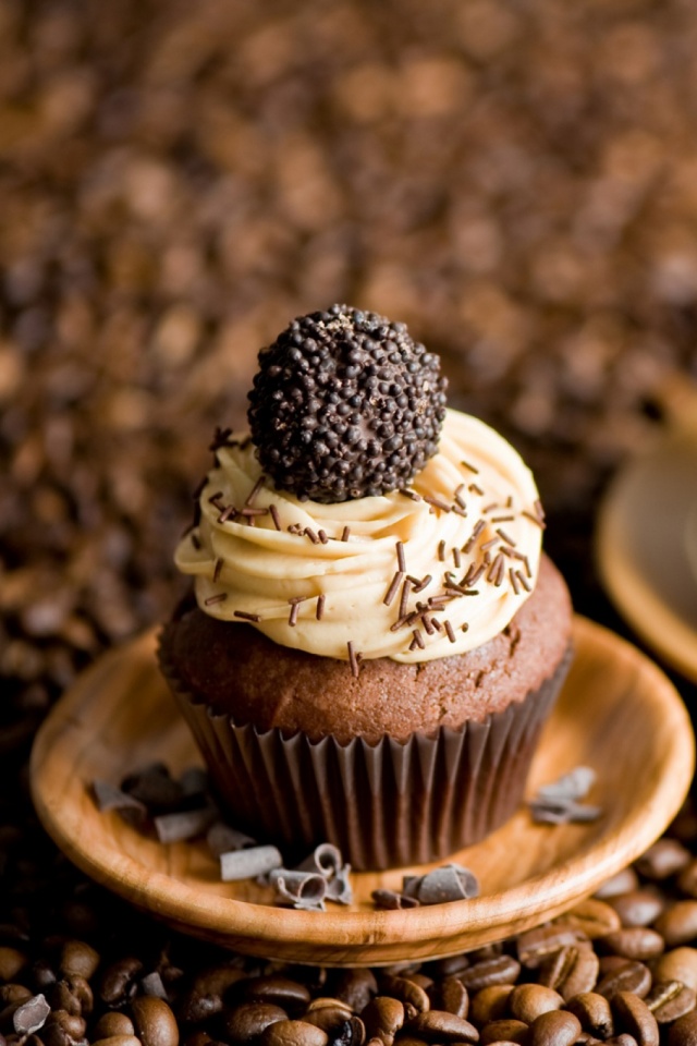 Download mobile wallpaper Food, Coffee Beans, Cupcake for free.