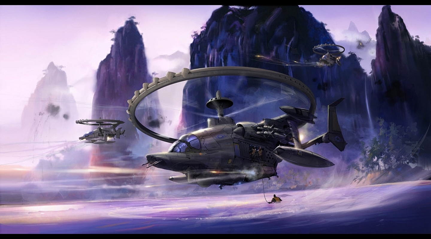 Laden Sie das Hubschrauber, Science Fiction-Bild kostenlos auf Ihren PC-Desktop herunter