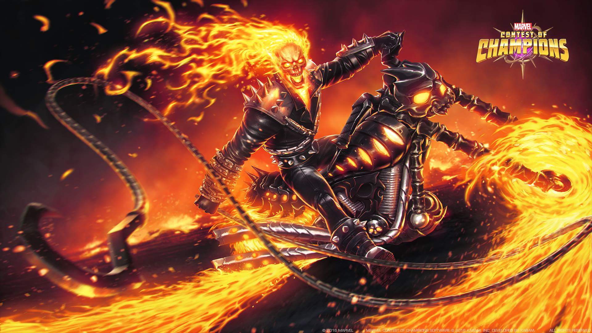 video game, marvel contest of champions, ghost rider, johnny blaze