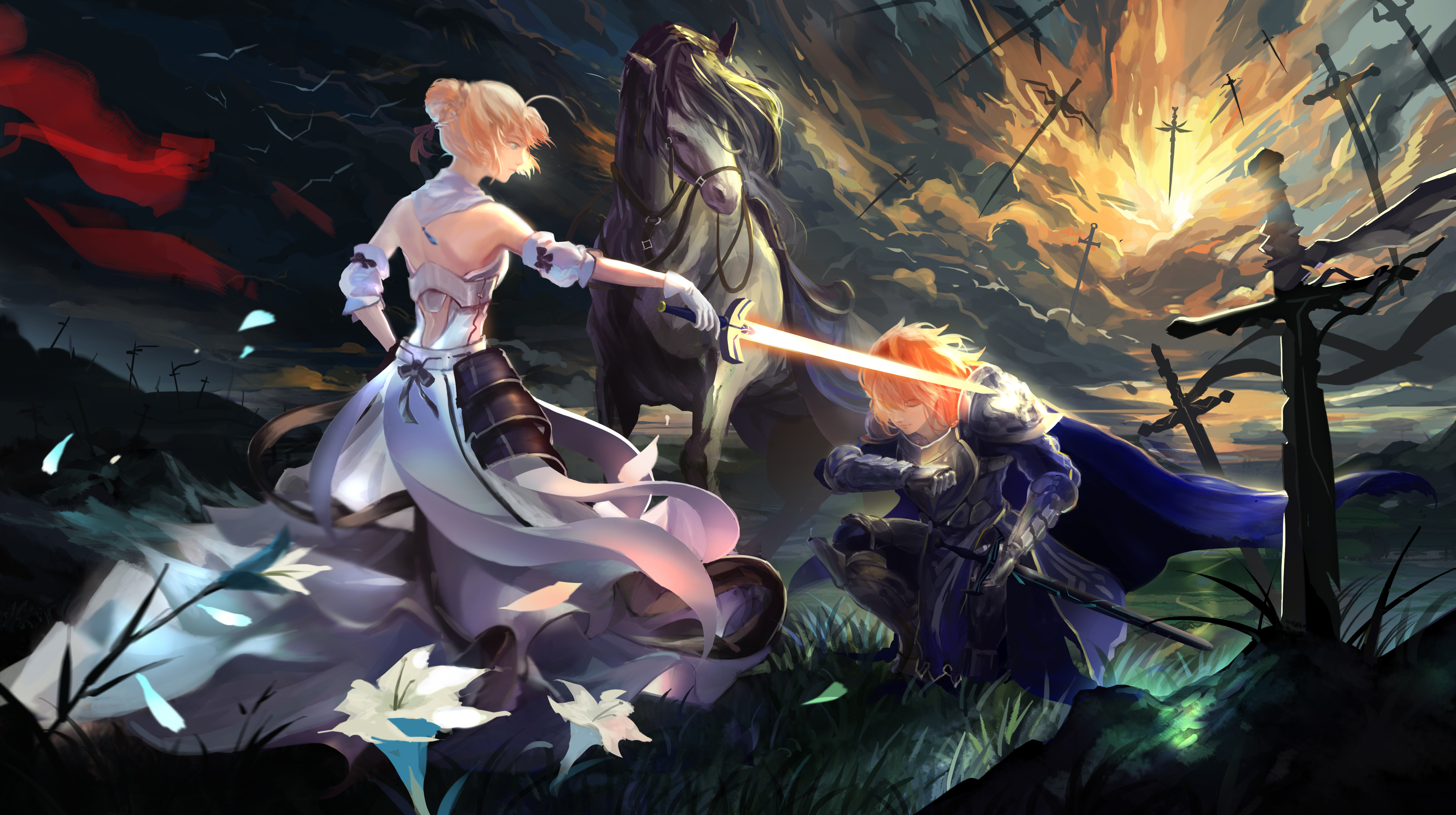 anime, fate/stay night, saber (fate series), saber lily, fate series