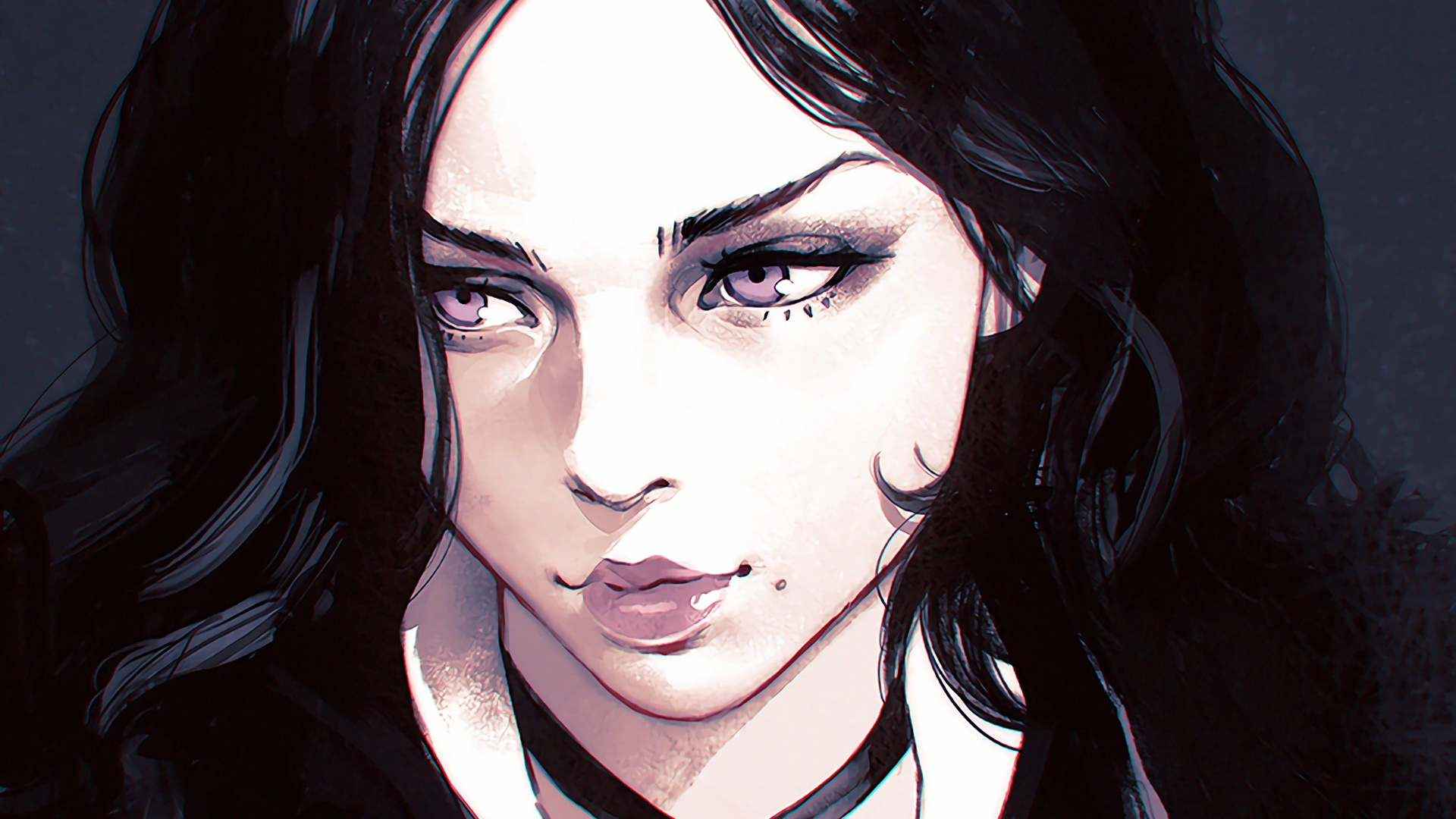 Free download wallpaper Face, Video Game, Black Hair, Purple Eyes, The Witcher, The Witcher 3: Wild Hunt, Yennefer Of Vengerberg on your PC desktop