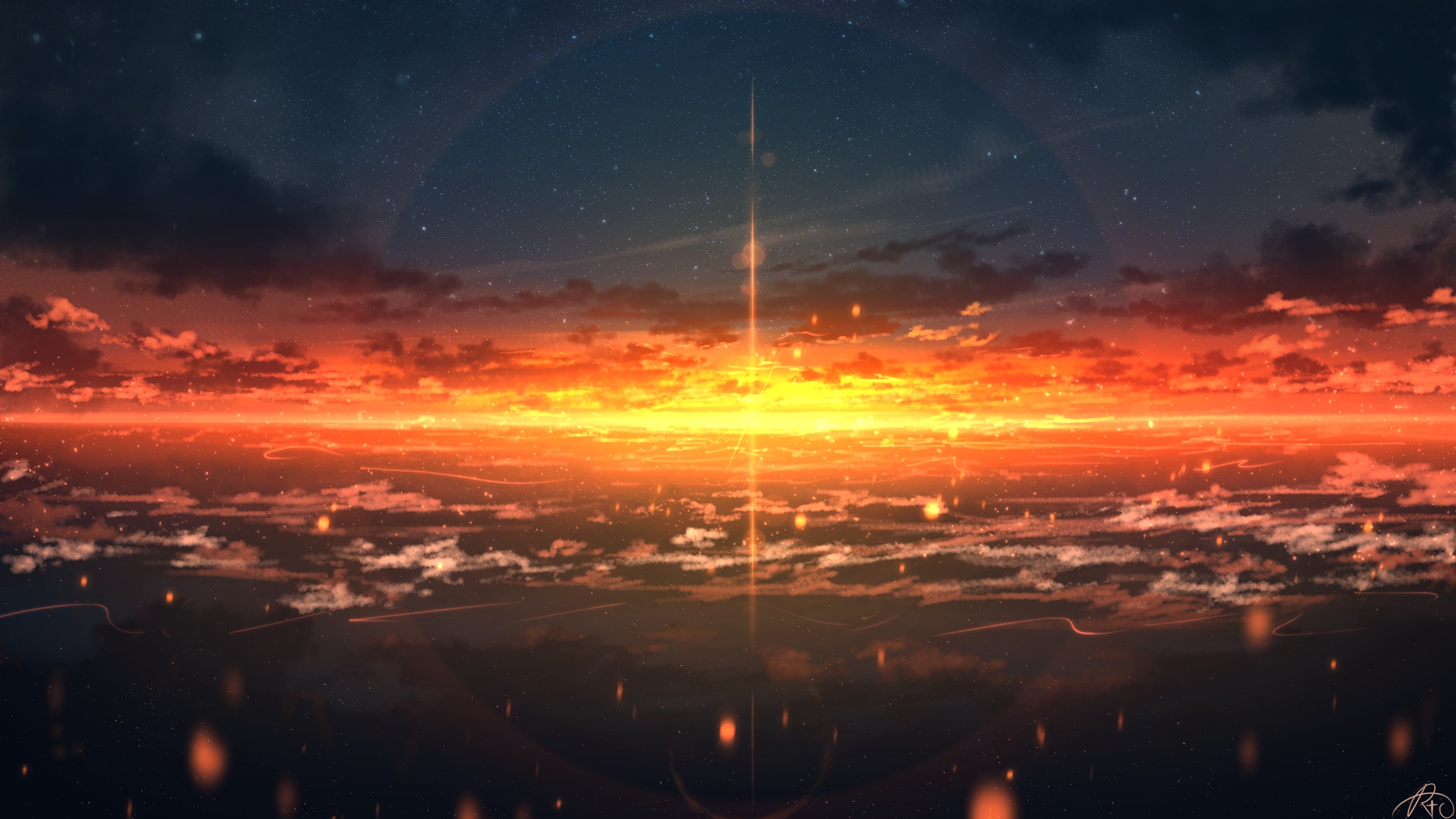 Download mobile wallpaper Anime, Sunset, Sky for free.