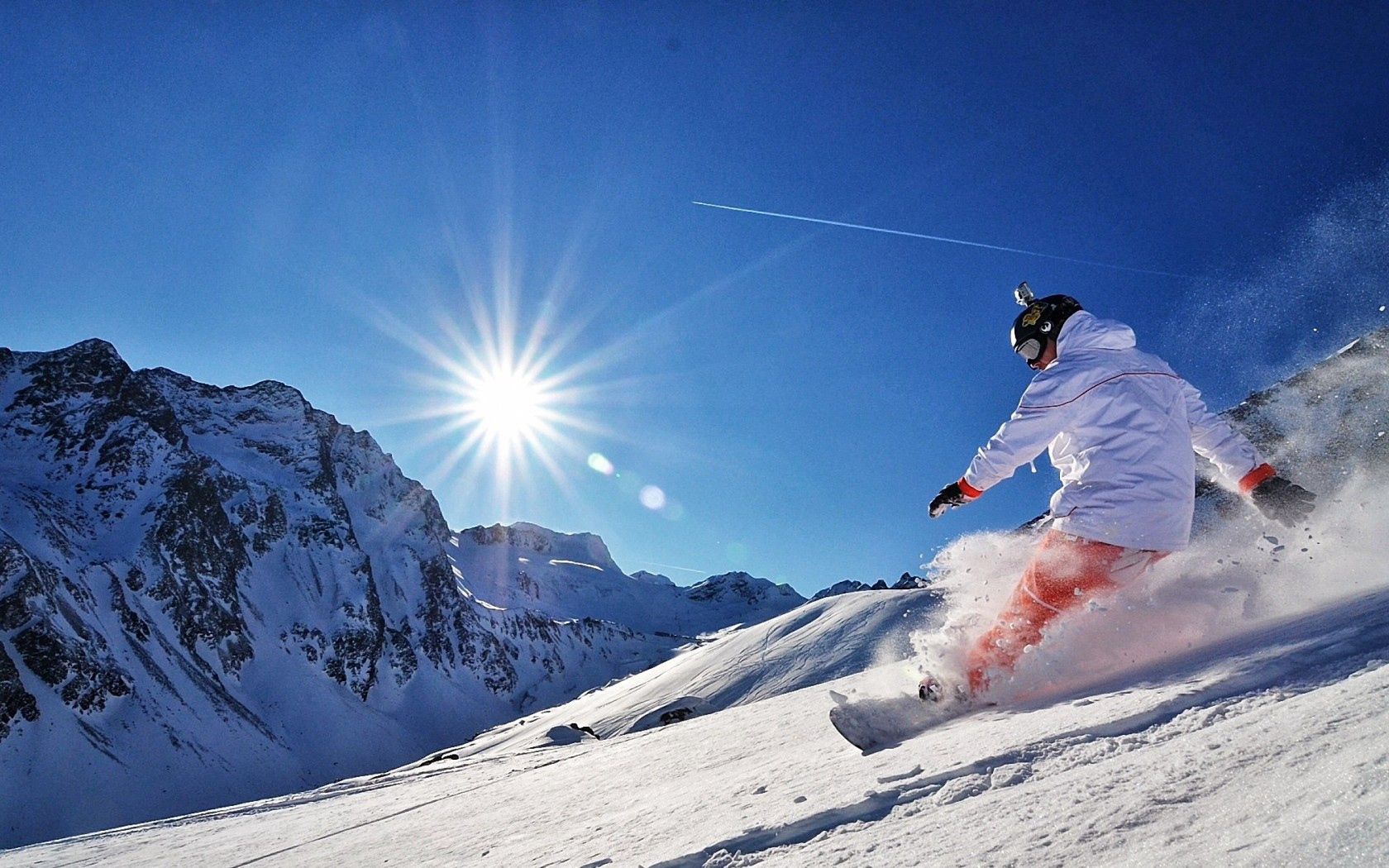 139829 скачать картинку спорт, сноуборд, горы, снег, солнце, адреналин - обои и заставки бесплатно