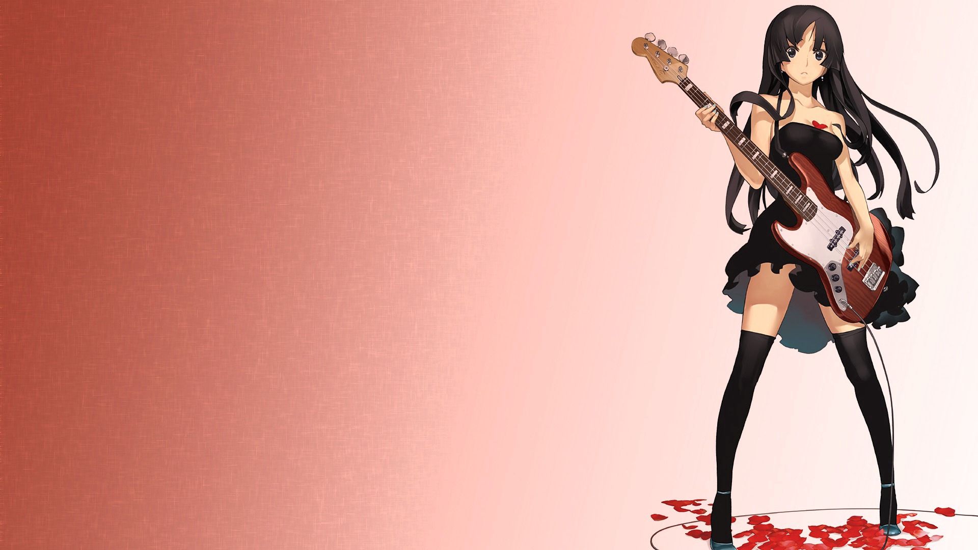 Lock Screen PC Wallpaper anime, guitar, rock, girl, musician