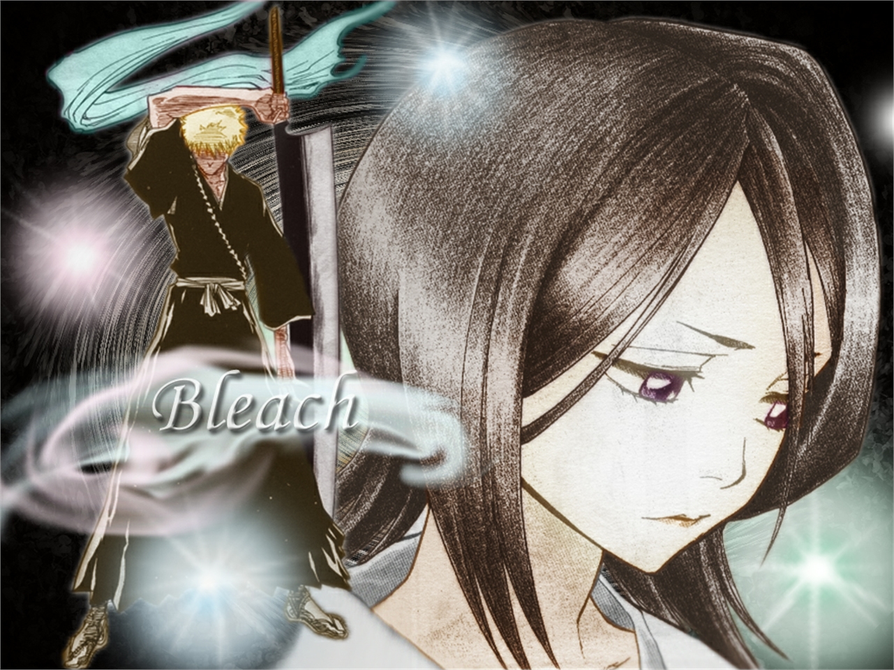 Download mobile wallpaper Anime, Bleach, Rukia Kuchiki, Ichigo Kurosaki for free.