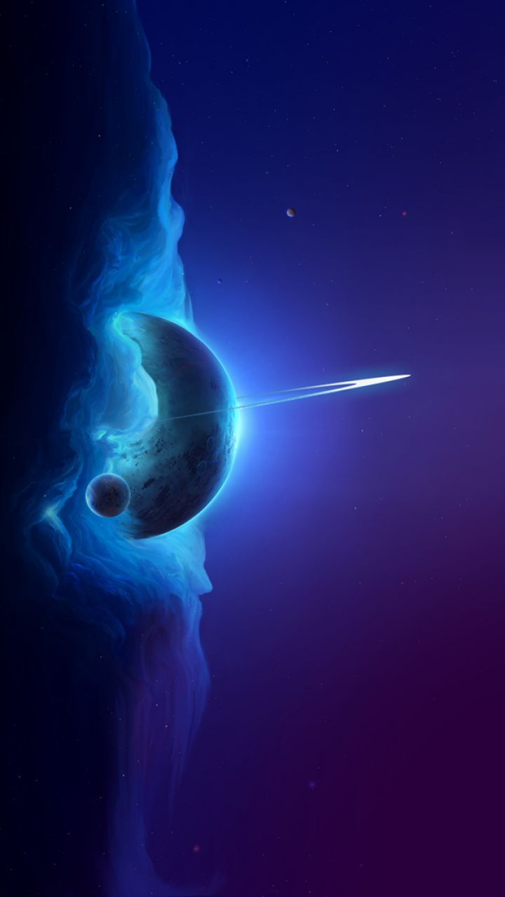 Download mobile wallpaper Moon, Space, Planet, Sci Fi, Planetary Ring for free.