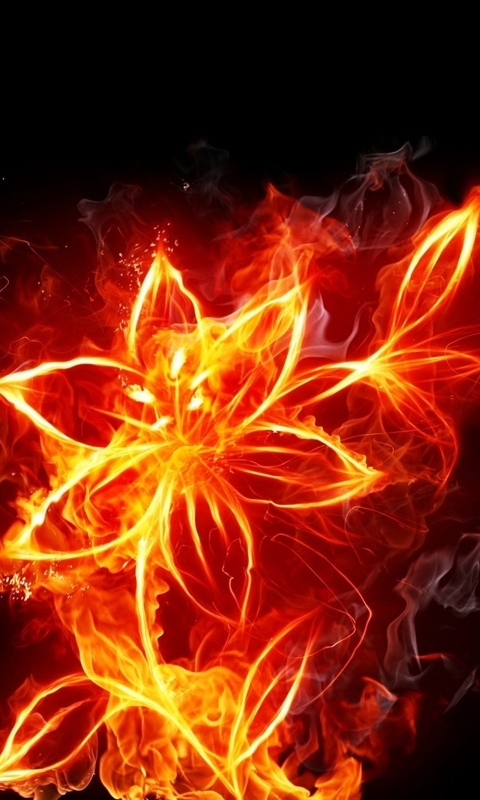 Download mobile wallpaper Flowers, Fire, Smoke, Flower, Artistic for free.