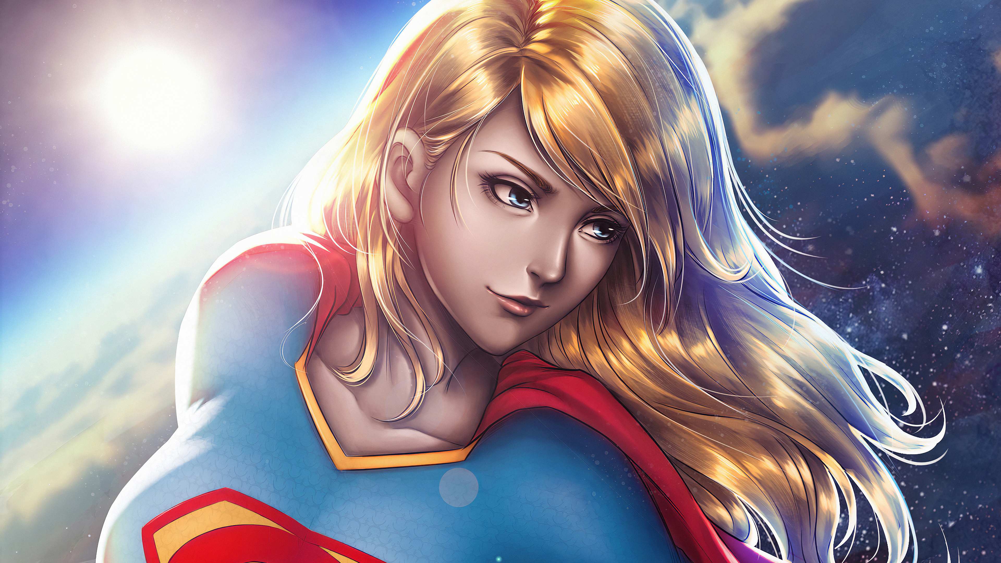 Download mobile wallpaper Superman, Blonde, Blue Eyes, Comics, Dc Comics, Supergirl for free.