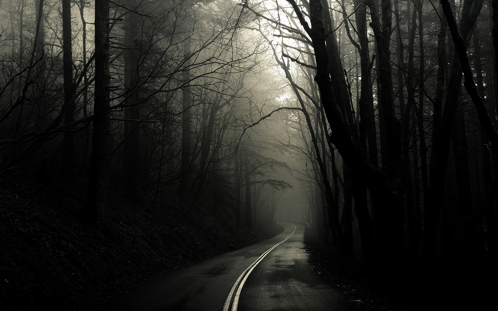 Download mobile wallpaper Road, Fog, Man Made for free.