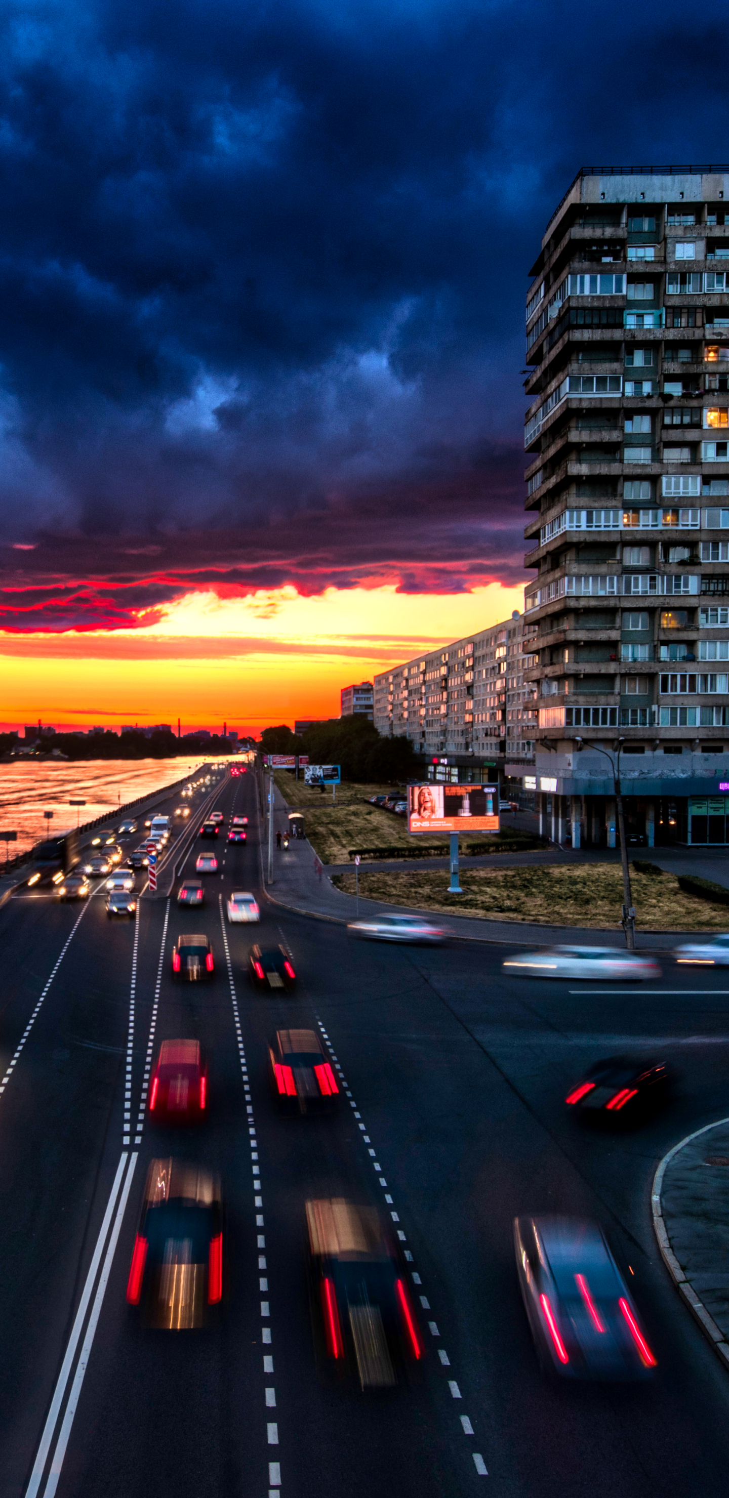 Download mobile wallpaper Night, Road, Man Made for free.