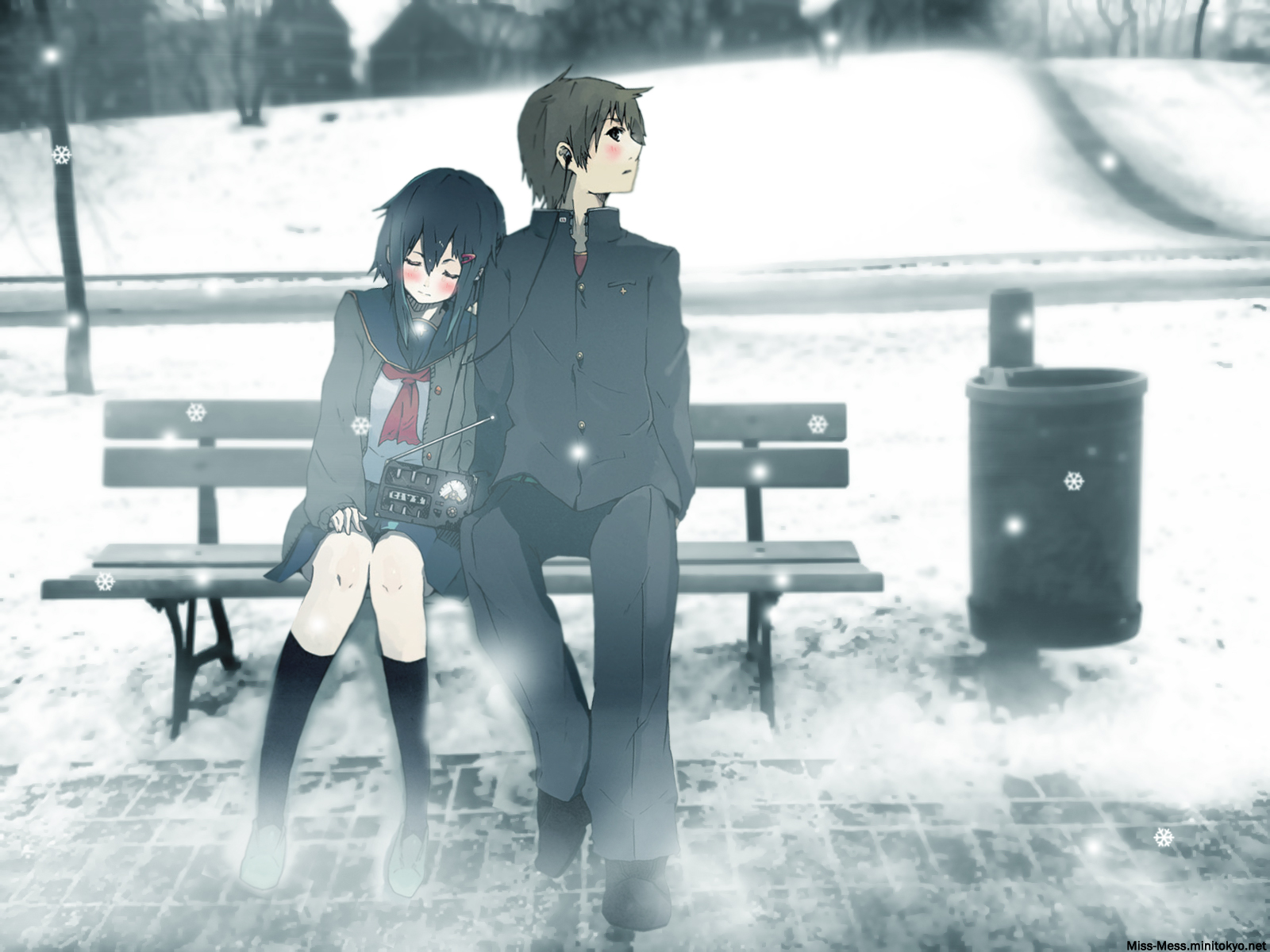 Free download wallpaper Anime, Winter, Snow, Original on your PC desktop