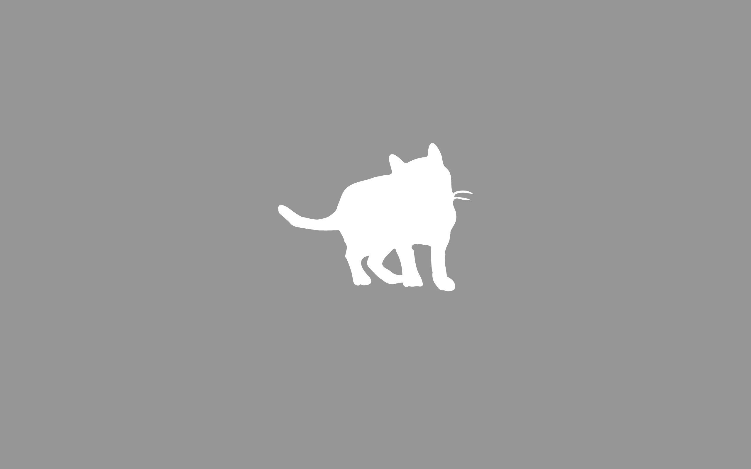 Download mobile wallpaper Grey, Cat, Silhouette, Vector for free.