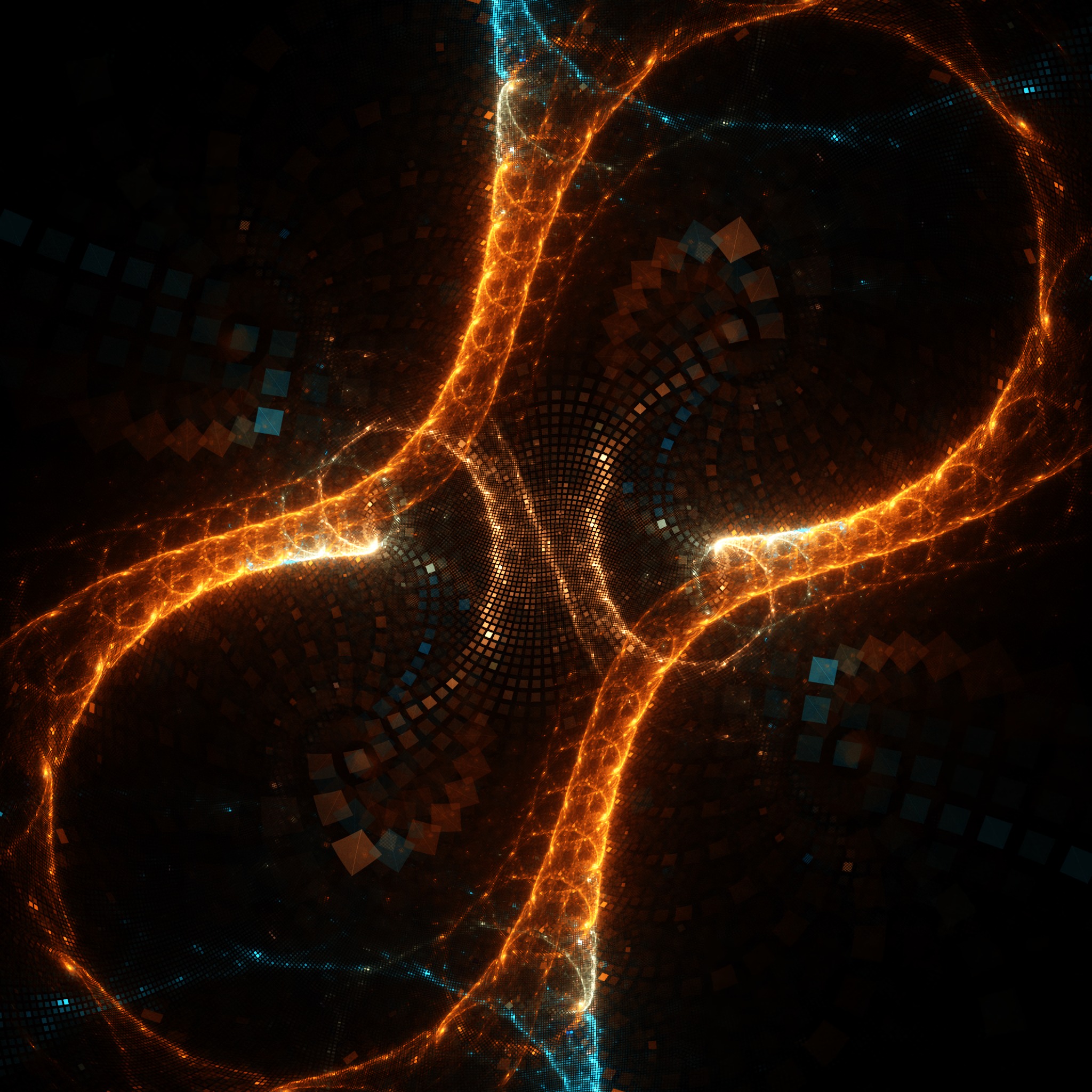 Download mobile wallpaper Intricate, Glow, Confused, Abstract, Fractal, Dark for free.