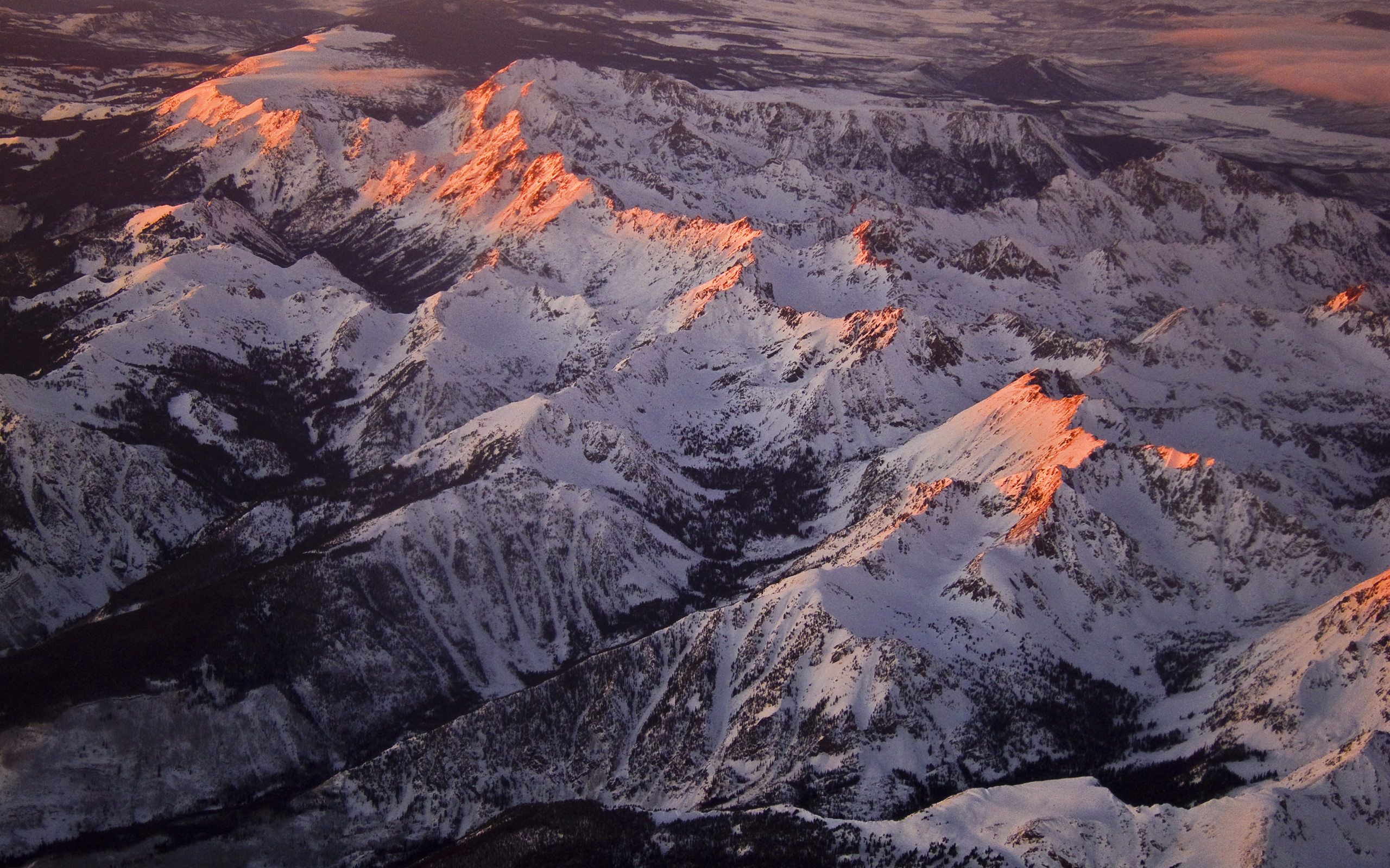 165450壁紙のダウンロード地球, 山, 空中, 雪, 日没, 山岳-スクリーンセーバーと写真を無料で