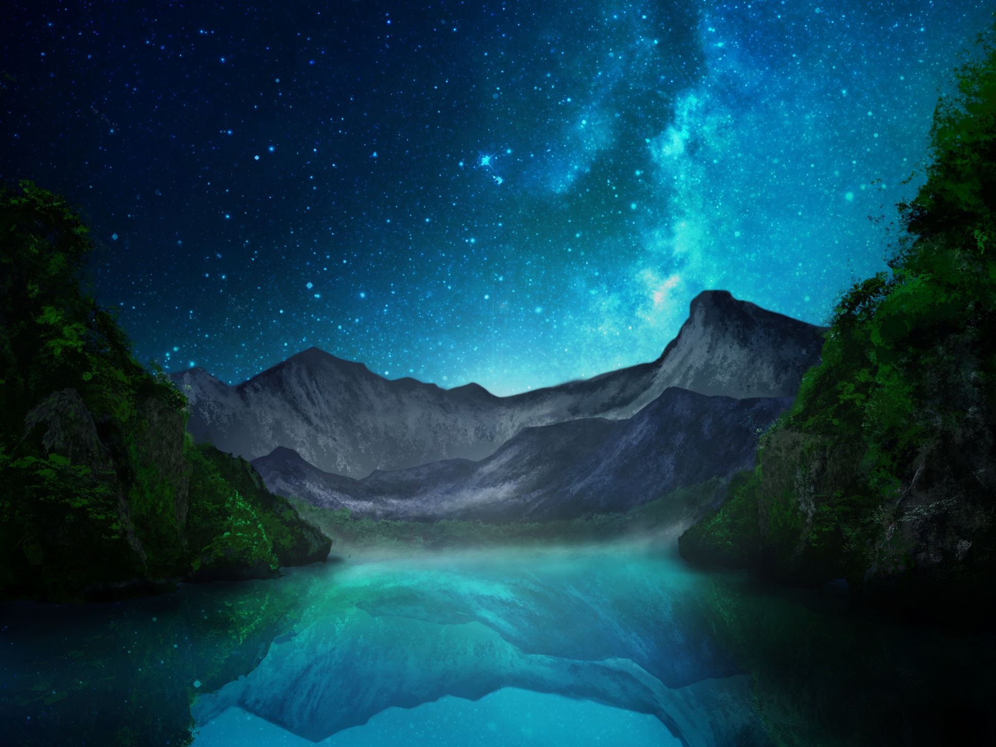 Download mobile wallpaper Nature, Starry Sky, Artistic for free.