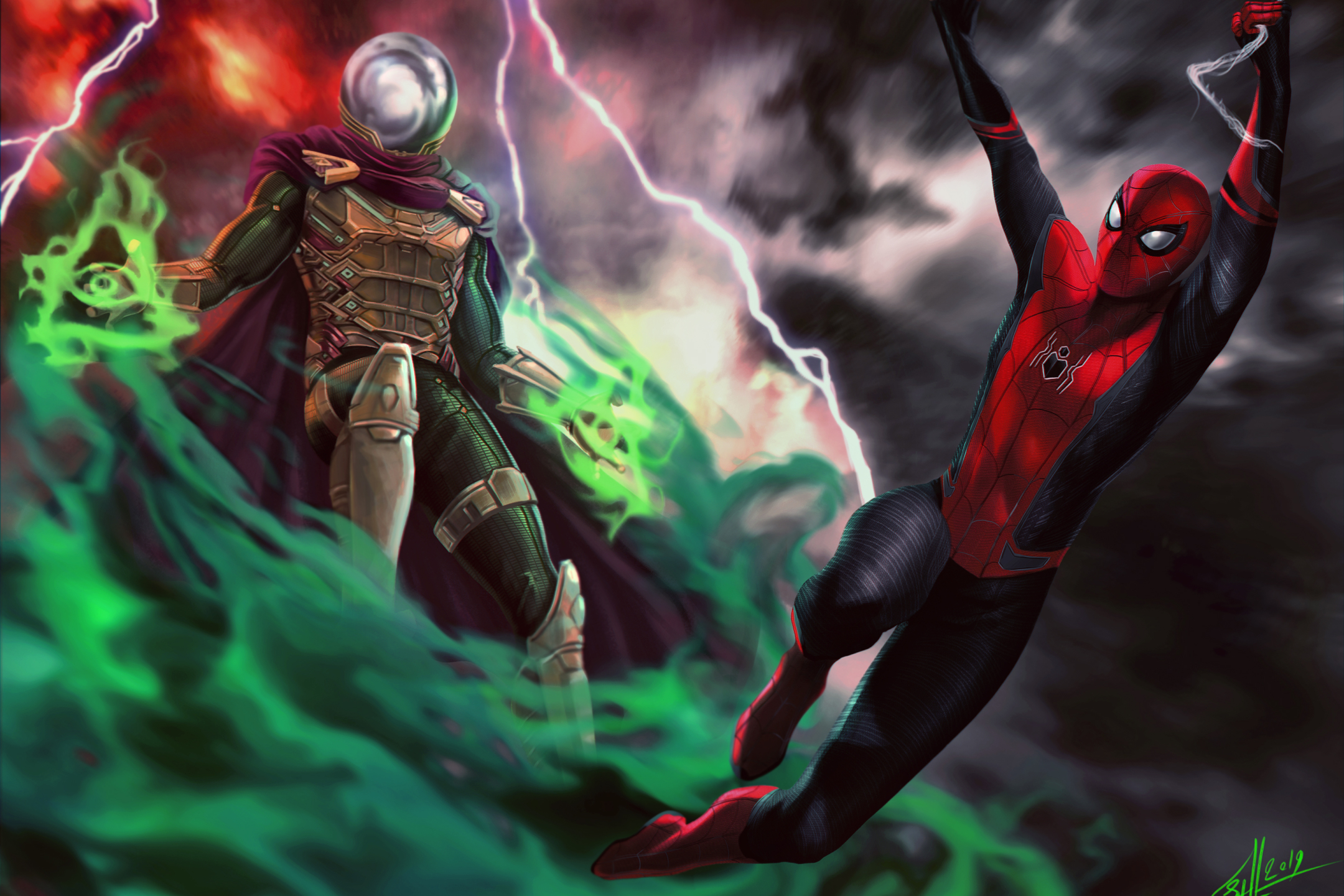 Free download wallpaper Spider Man, Movie, Mysterio (Marvel Comics), Spider Man: Far From Home on your PC desktop