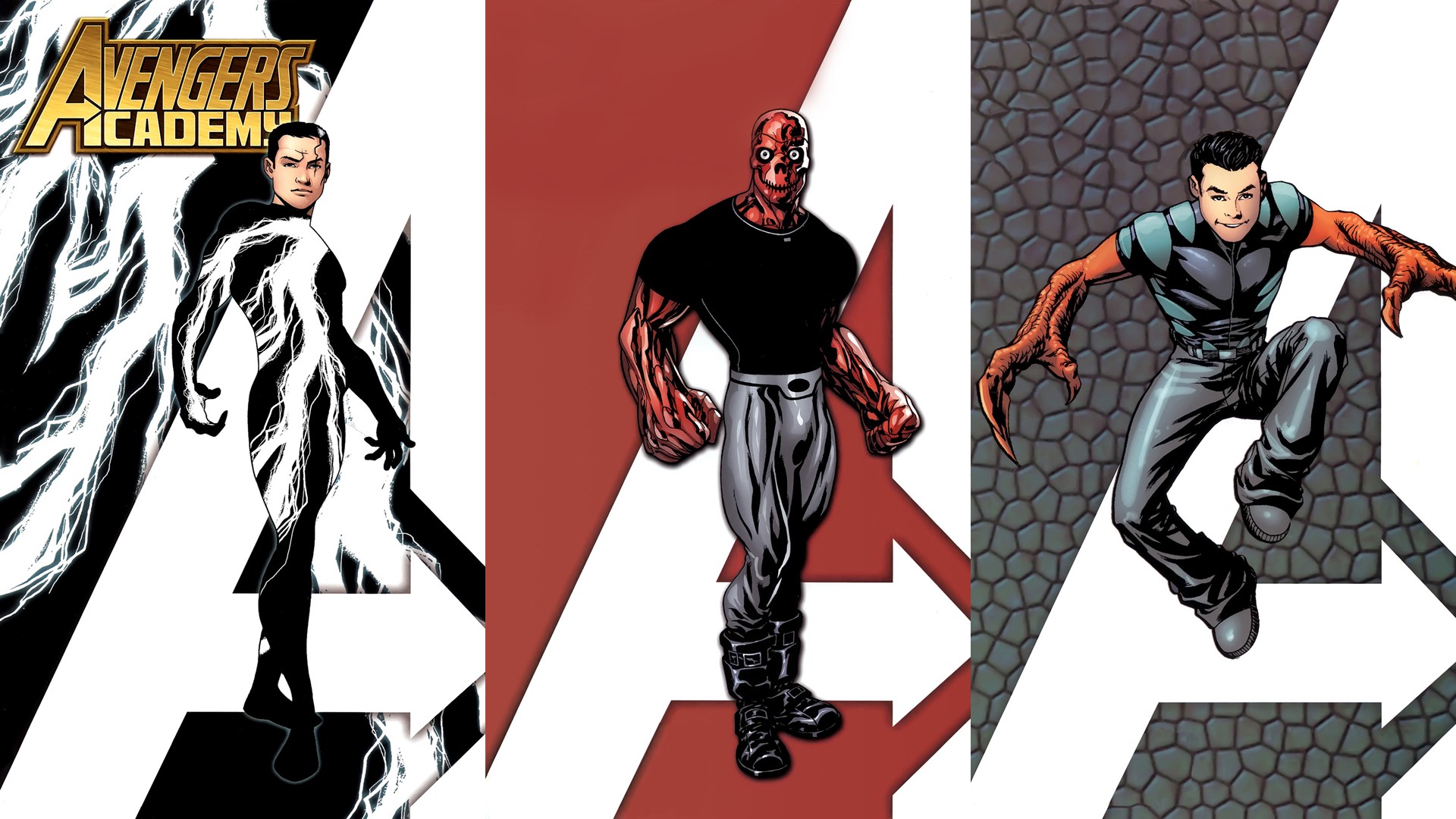 comics, avengers academy, fortress (marvel), reptil (marvel)