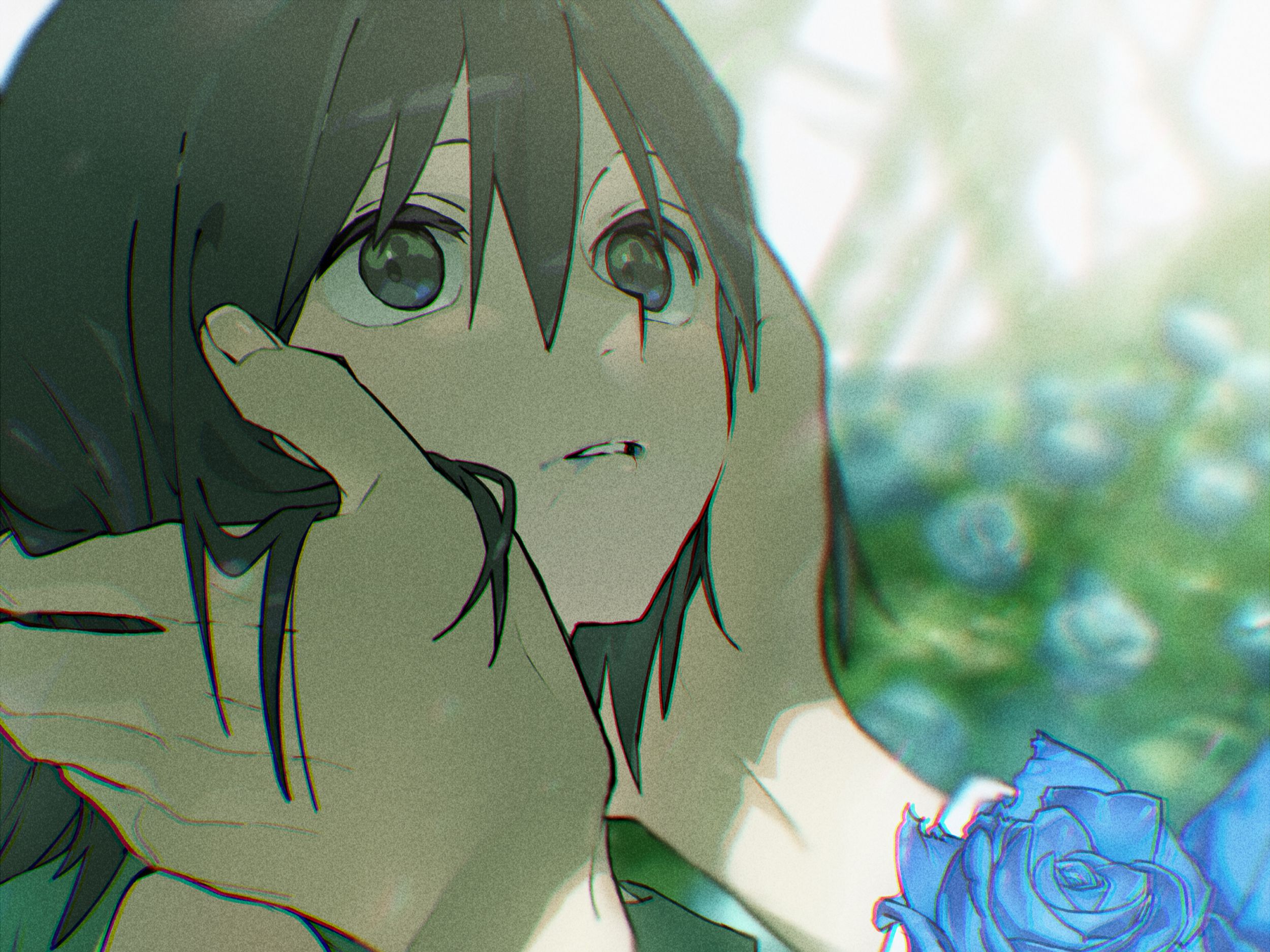 Download mobile wallpaper Anime, Flower, Hand, Original for free.