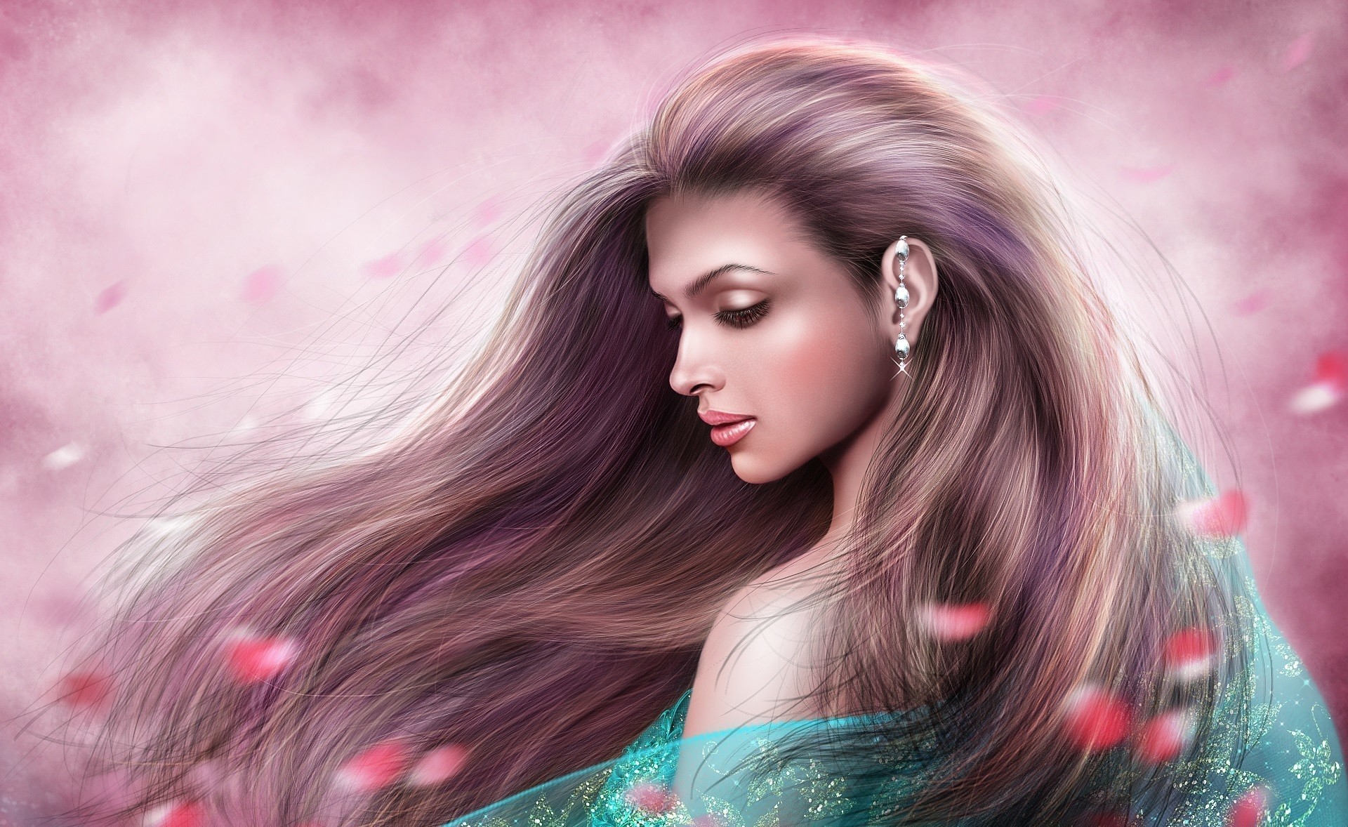 Free download wallpaper Fantasy, Hair, Women on your PC desktop