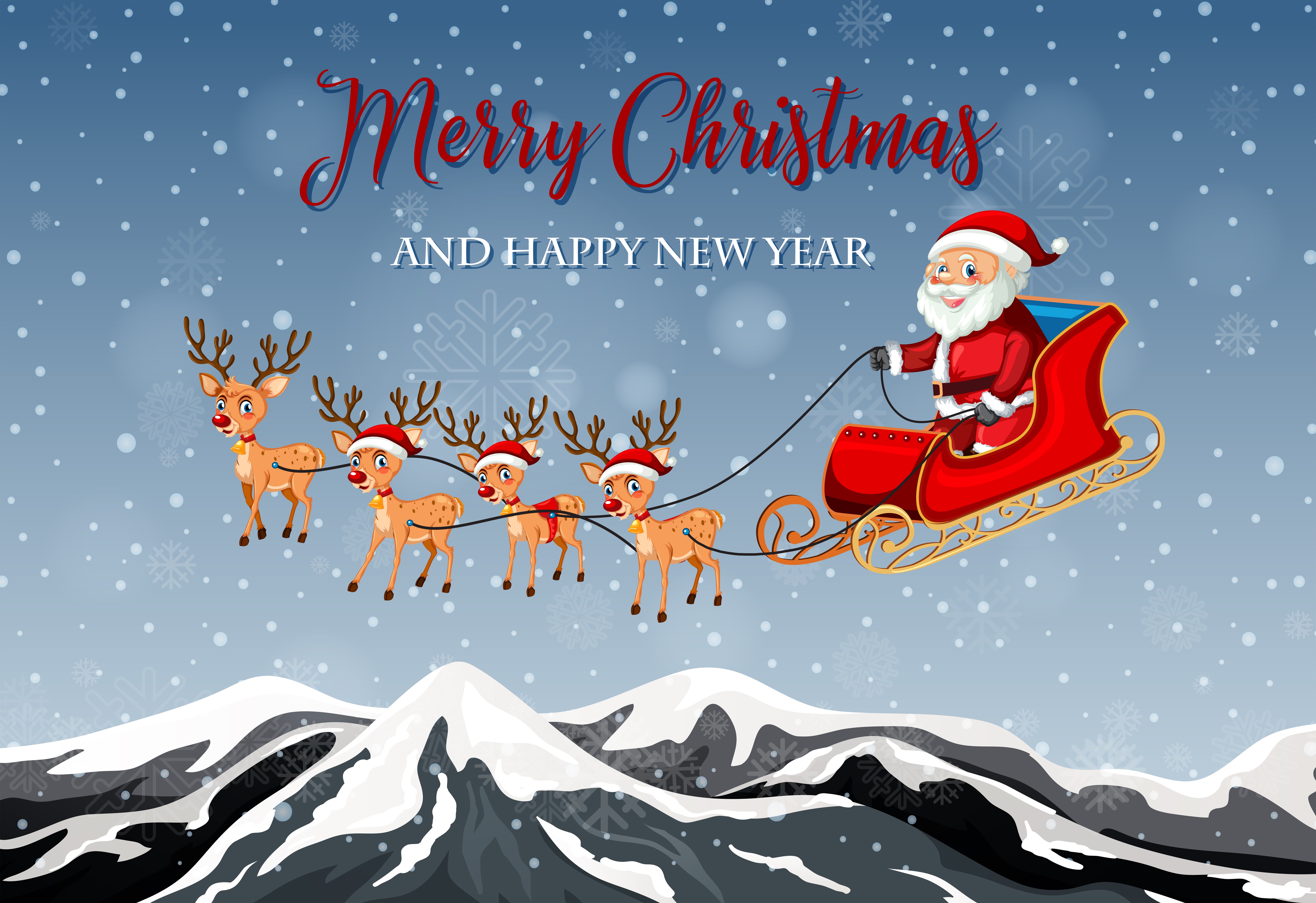 Laden Sie das Feiertage, Weihnachtsmann, Weihnachten, Schlitten, Frohe Weihnachten-Bild kostenlos auf Ihren PC-Desktop herunter