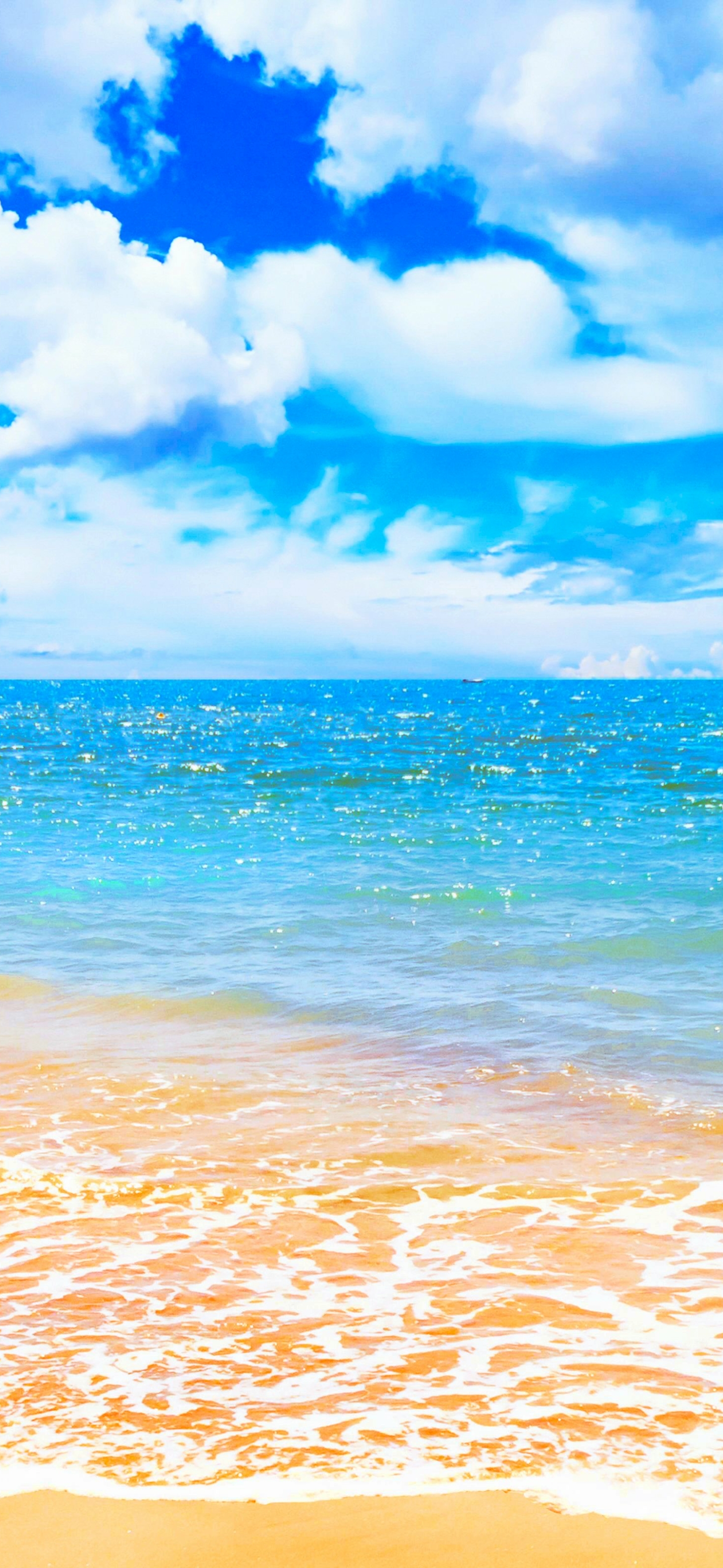 Download mobile wallpaper Sea, Beach, Horizon, Earth, Cloud for free.
