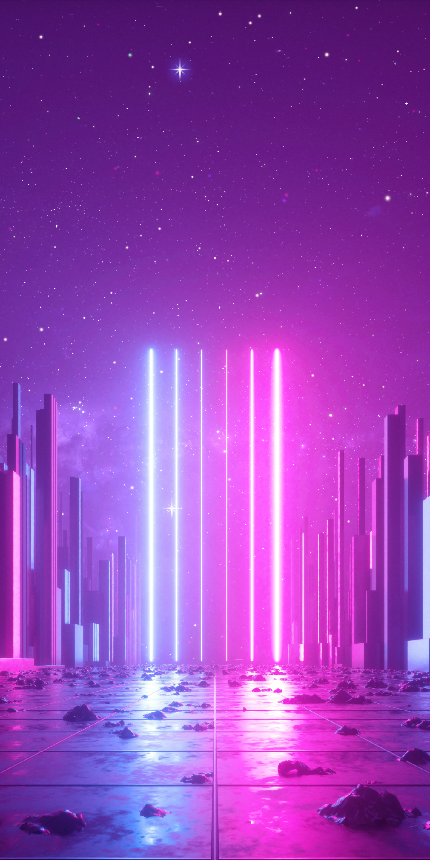 Download mobile wallpaper City, Neon, Artistic for free.