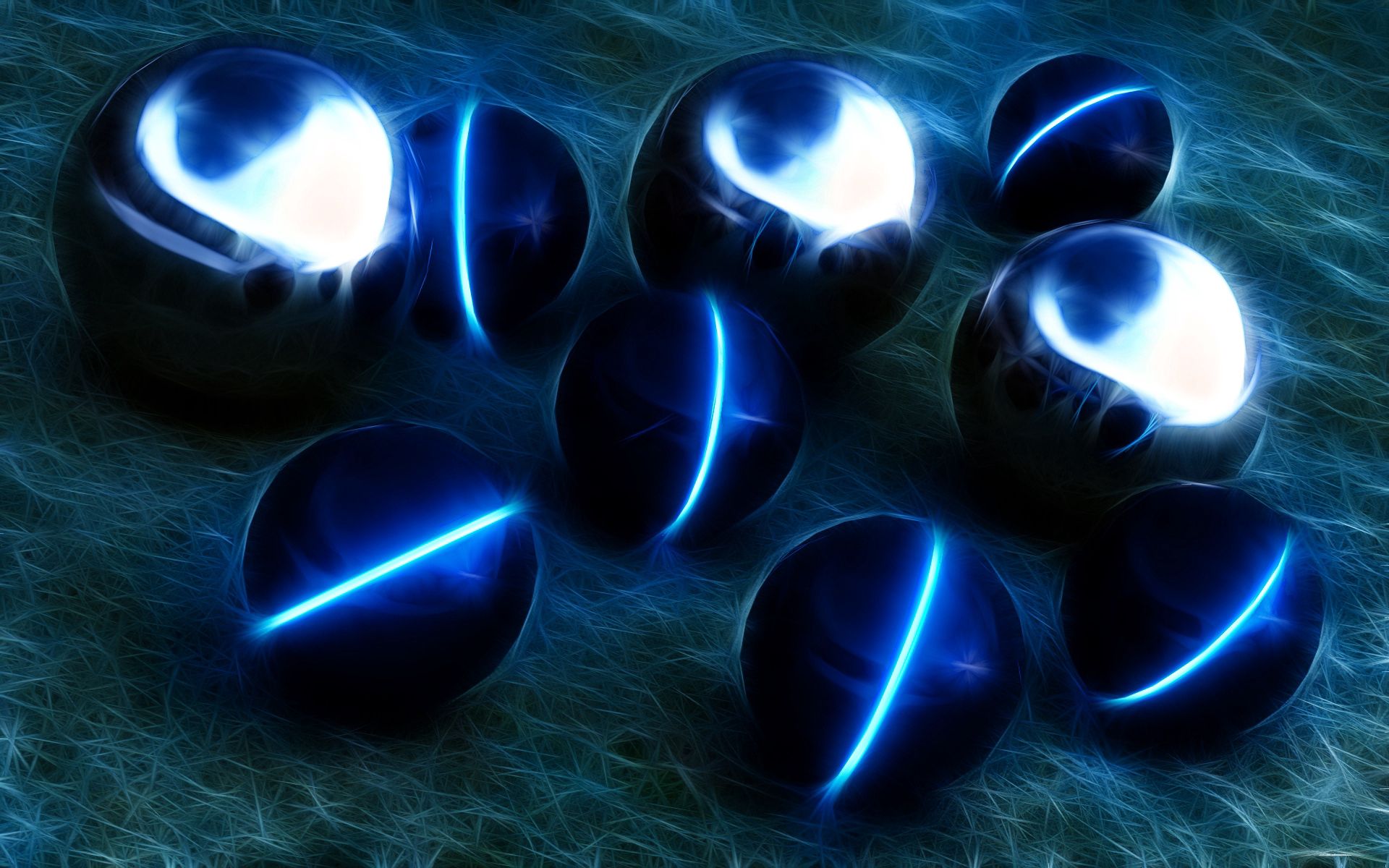 Download mobile wallpaper Bright, Shine, Light, Abstract, Metal, Balls, Neon for free.