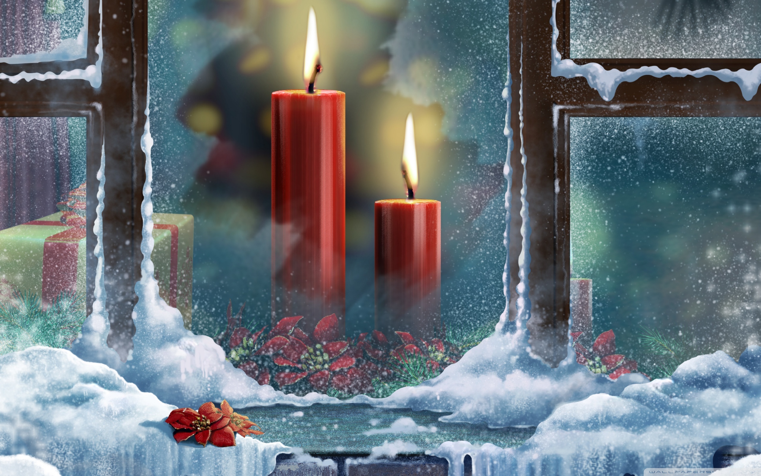 23911 скачать картинку новый год (new year), праздники, рисунки, рождество (christmas xmas), свечи - обои и заставки бесплатно